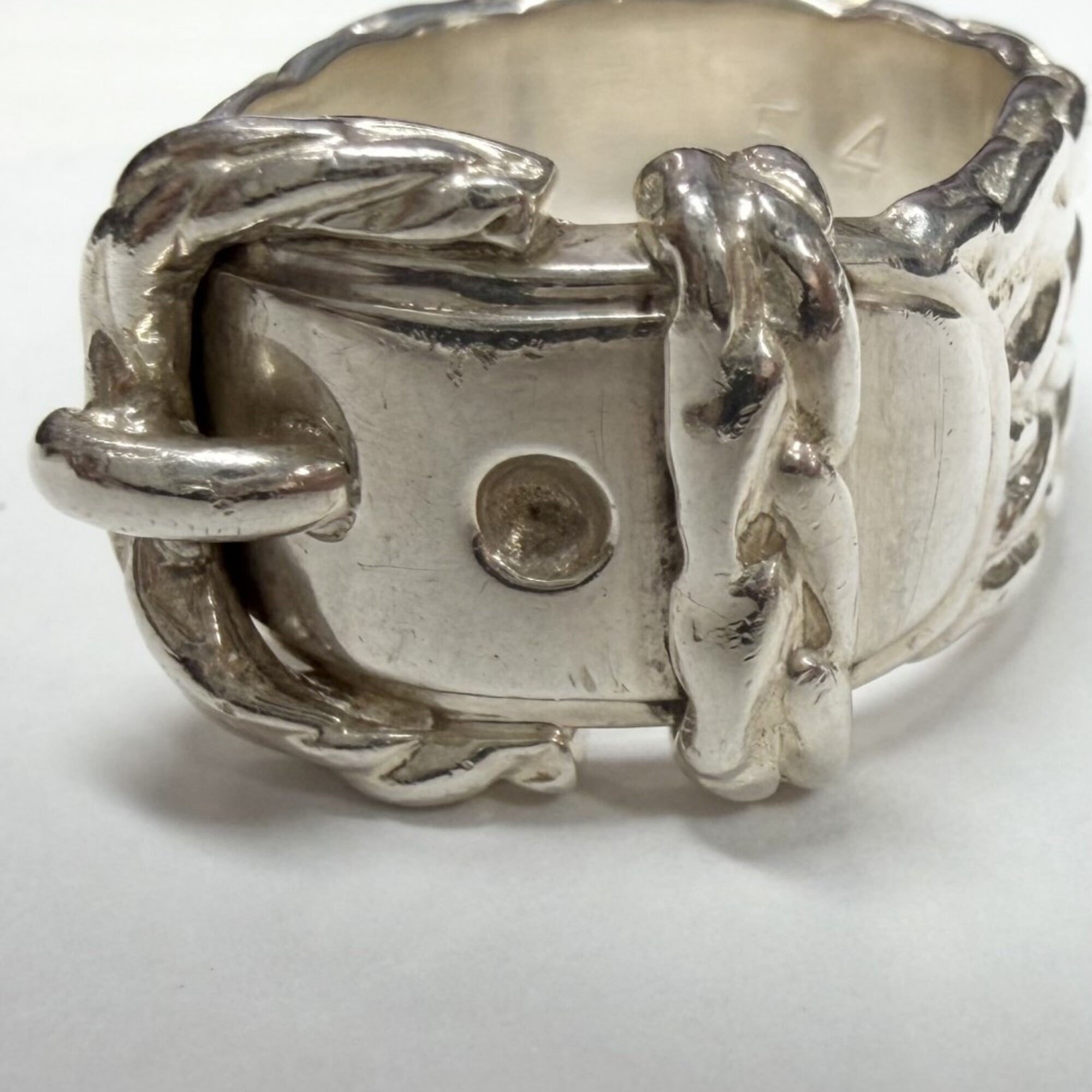 Hermes Silver 925 Band Ring (Pre-Owned)