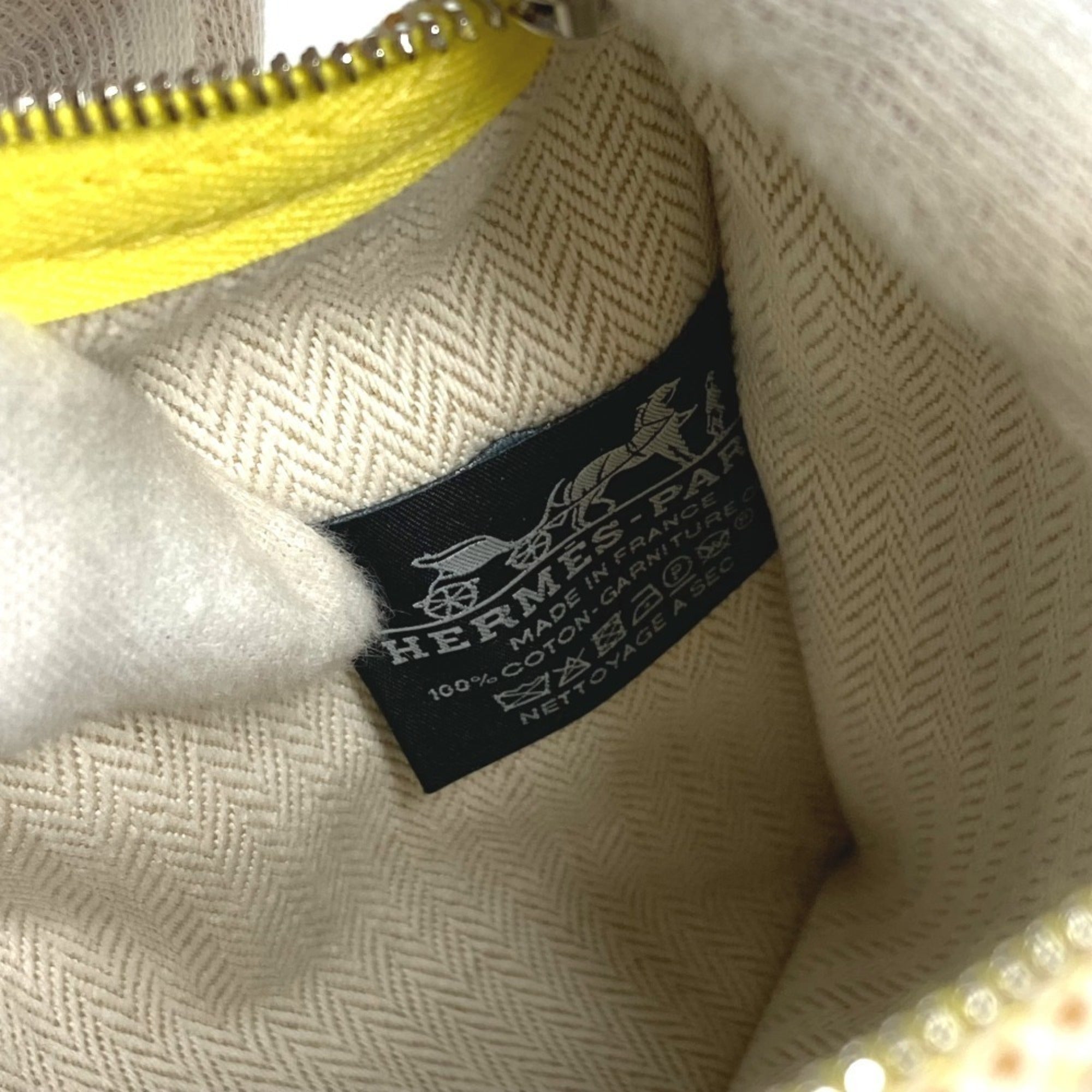 Hermes Yellow Embroidery Clutch Bag Handbag Pouch (Pre-Owned)
