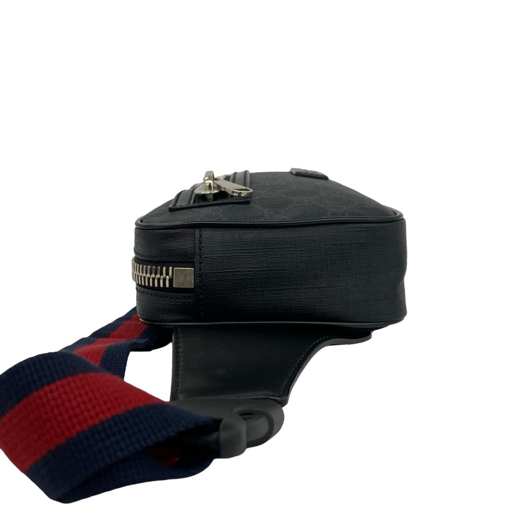Gucci Black Navy Red Color Leather Pvc Pouch Shoulder Bag Sling Bag (Pre-Owned)