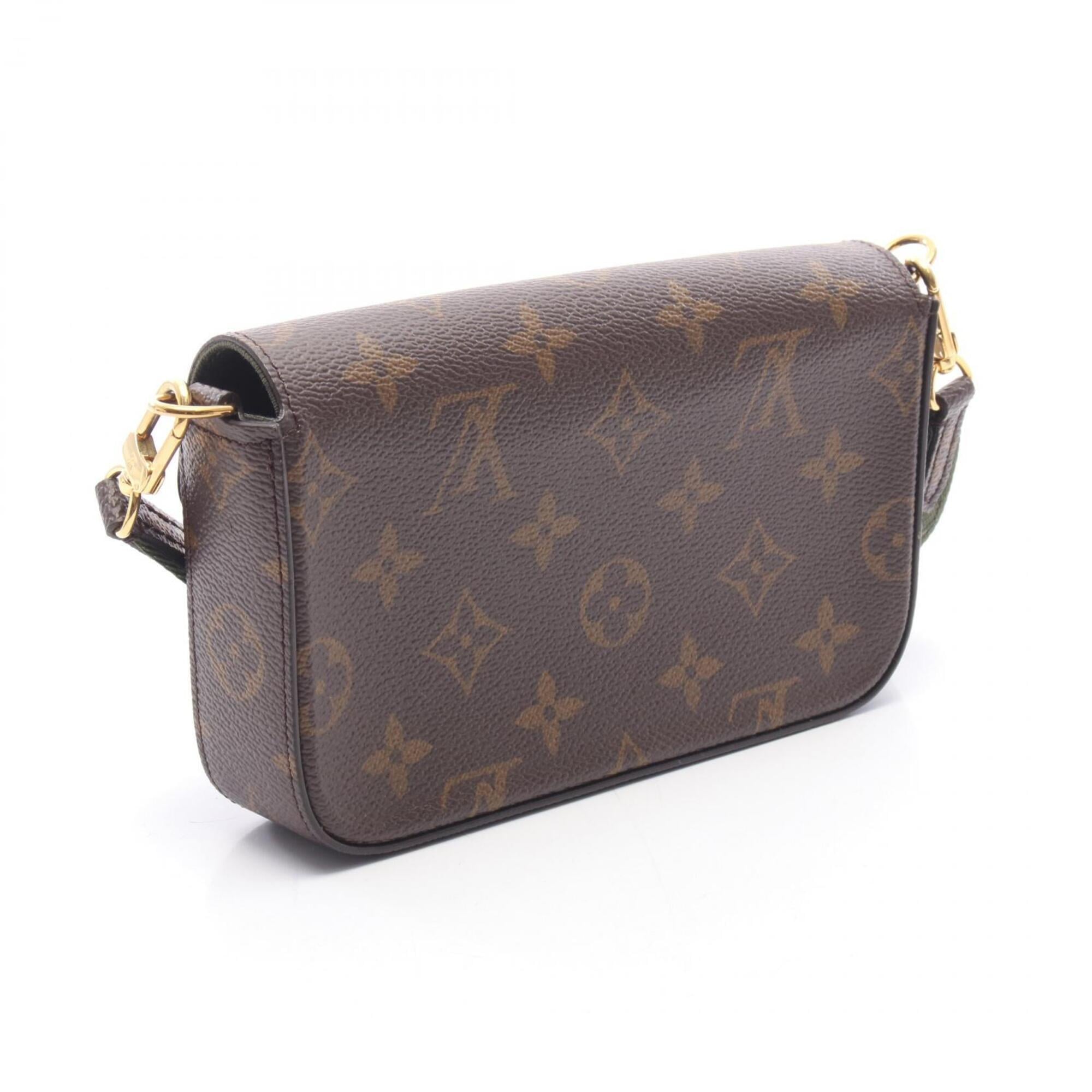 Louis Vuitton Brown Green Monogram Coated Canvas Handbag Pochette Shoulder Bag (Pre-Owned)