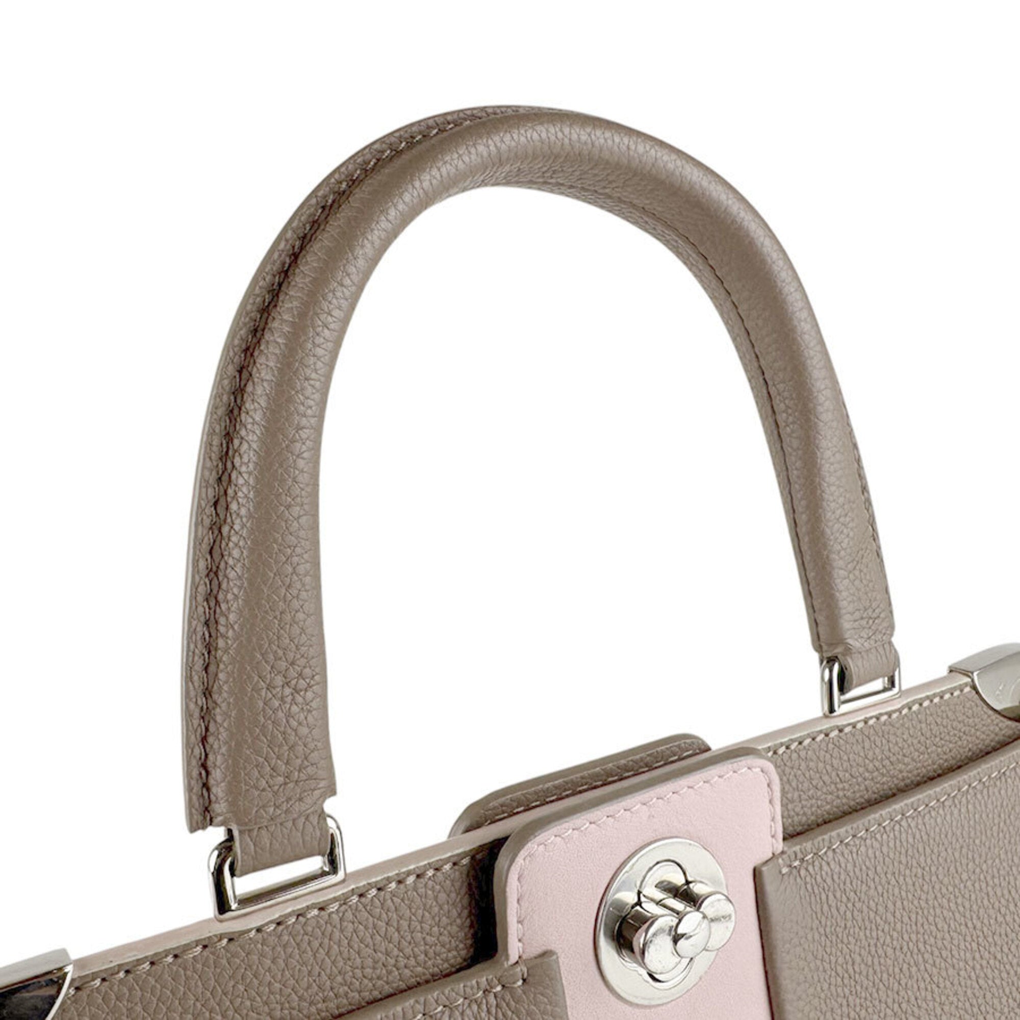 Louis Vuitton Grayish Pink Leather Handbag Shoulder Bag (Pre-Owned)