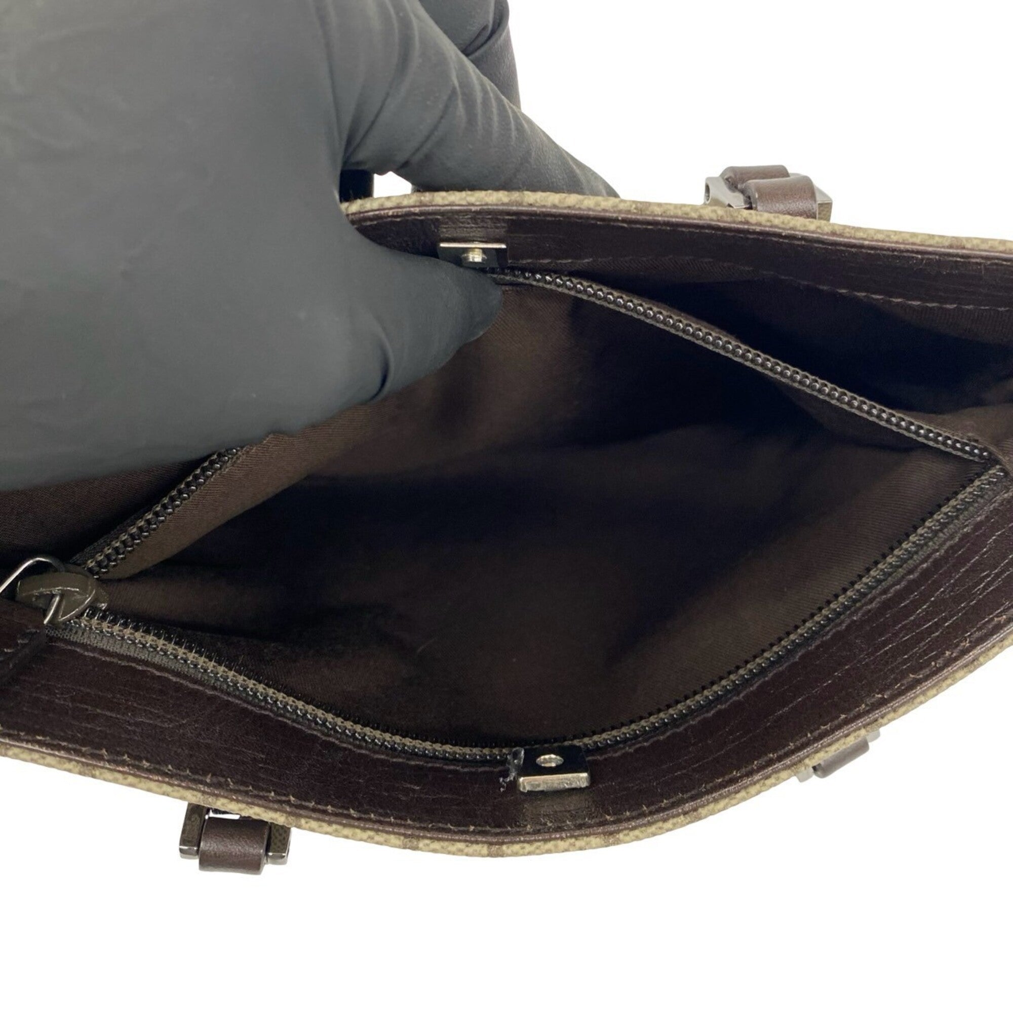 Gucci Brown Leather Elastane Handbag Tote Bag (Pre-Owned)