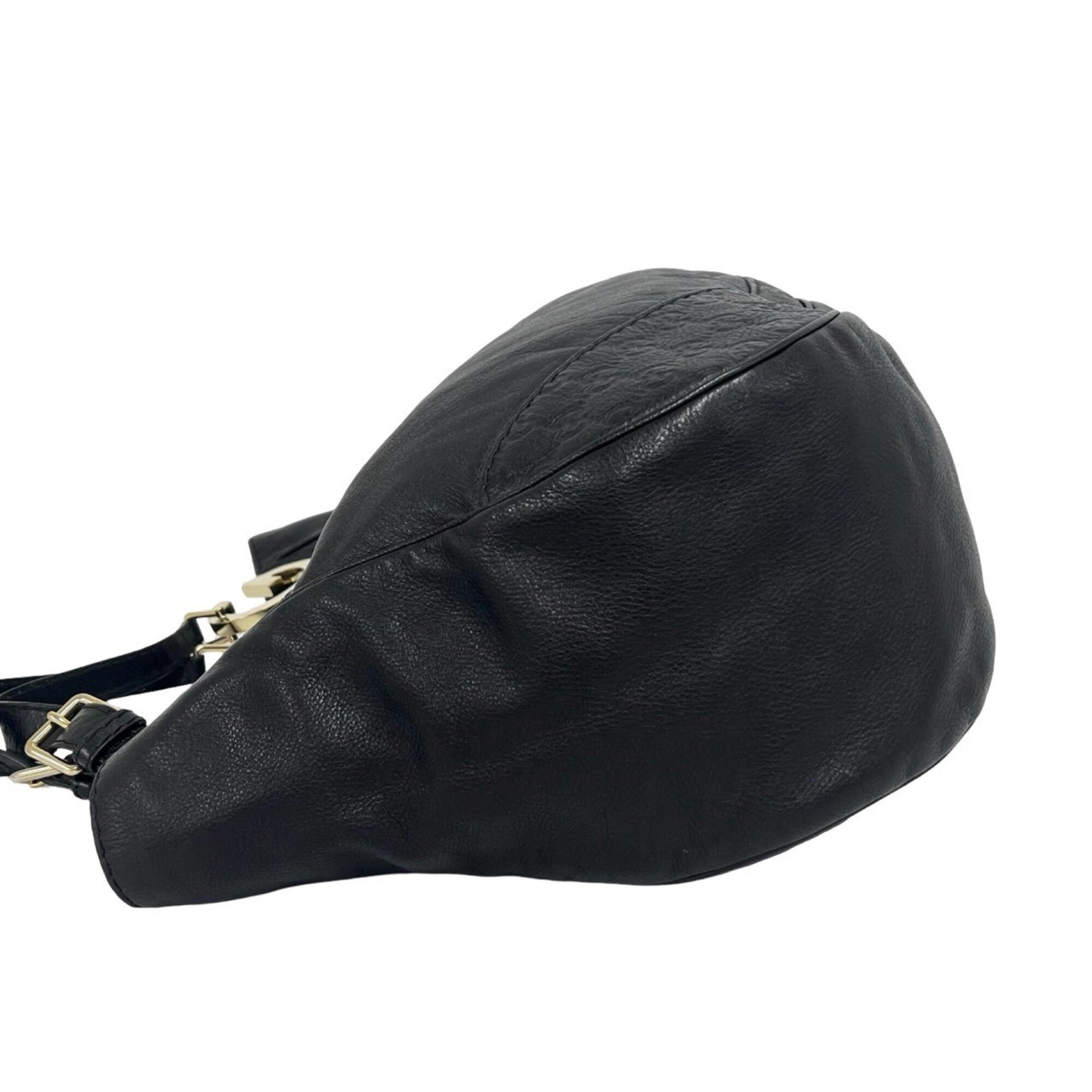 Gucci Black Leather Handbag Tote Bag (Pre-Owned)