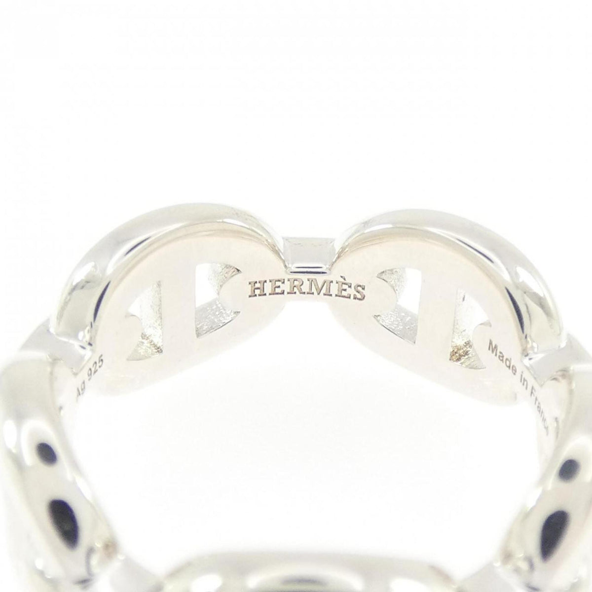 Hermes Silver 925 Band Ring (Pre-Owned)