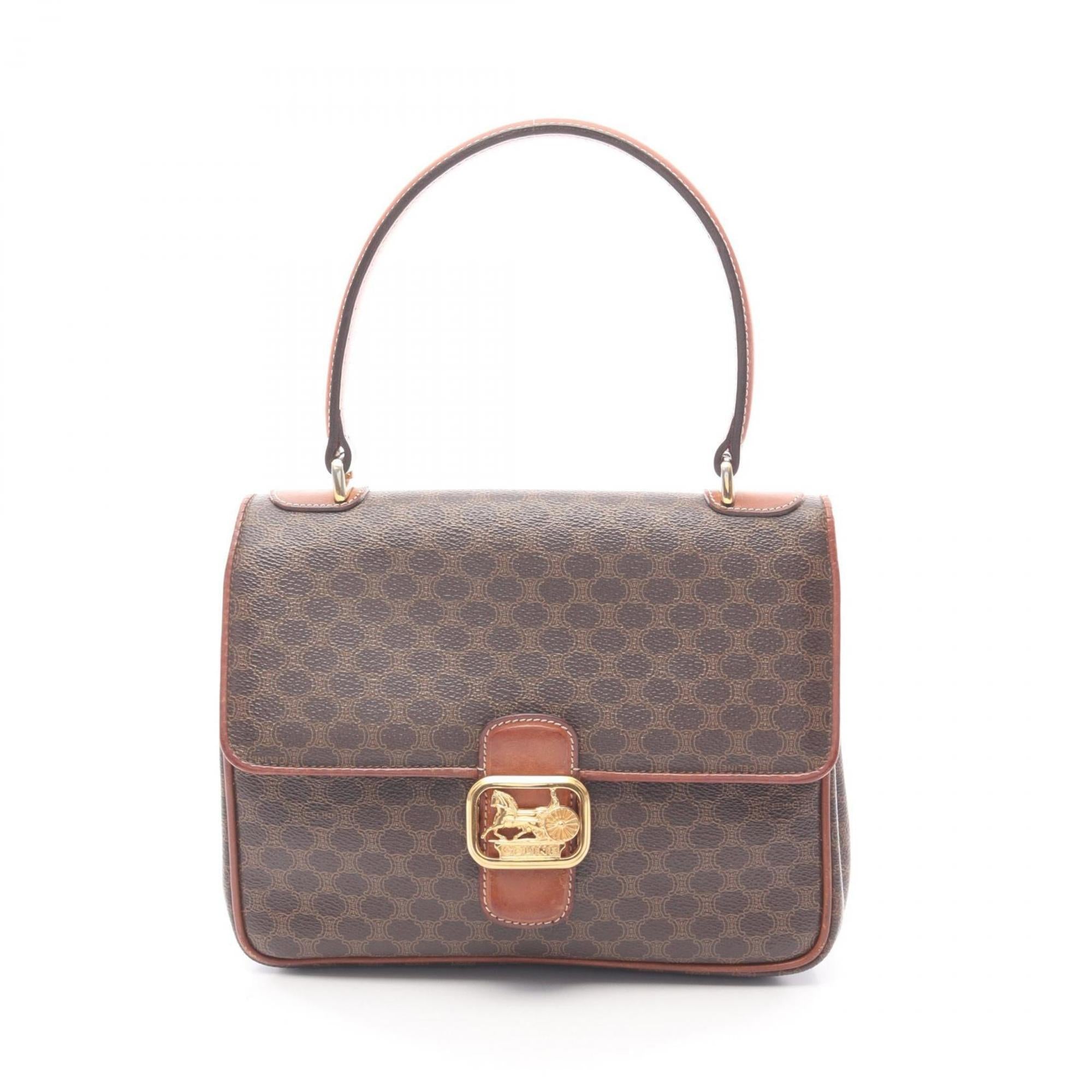 Celine Brown Coated Canvas Leather Handbag (Pre-Owned)