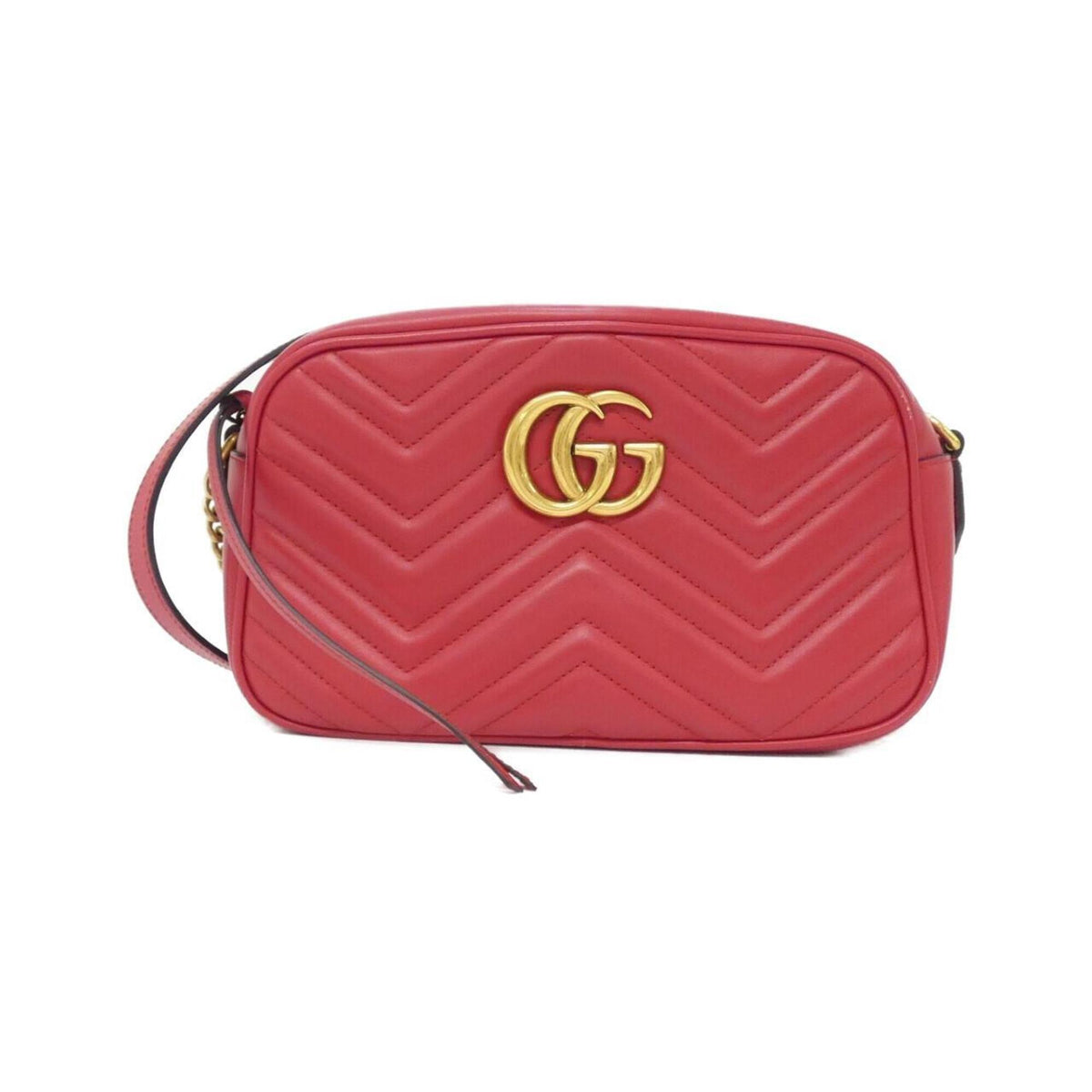 Gucci Red Color Leather Shoulder Bag (Pre-Owned)