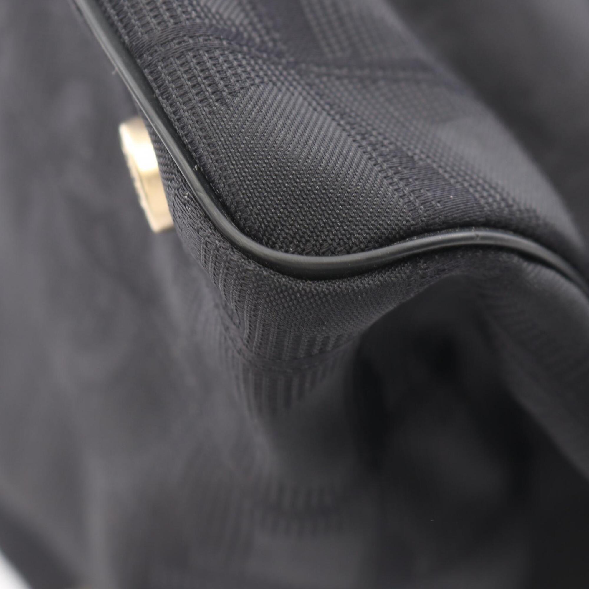 Chanel Black Nylon Canvas Leather Handbag Tote Bag (Pre-Owned)