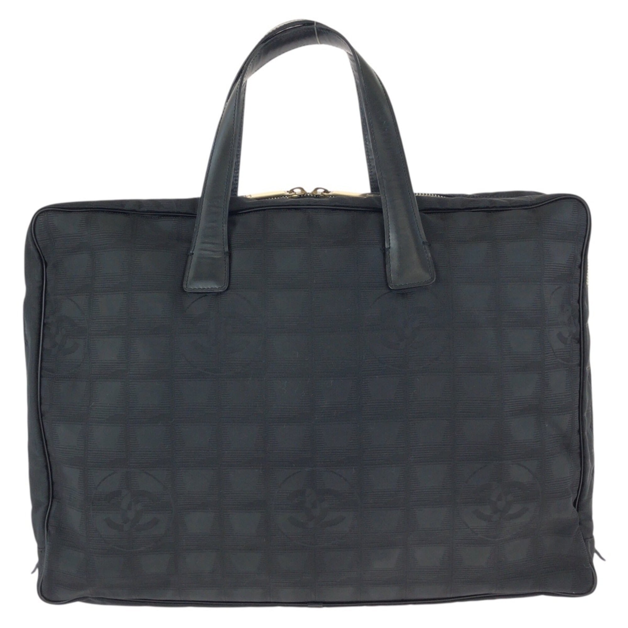 Chanel Black Nylon Leather Tote Bag (Pre-Owned)