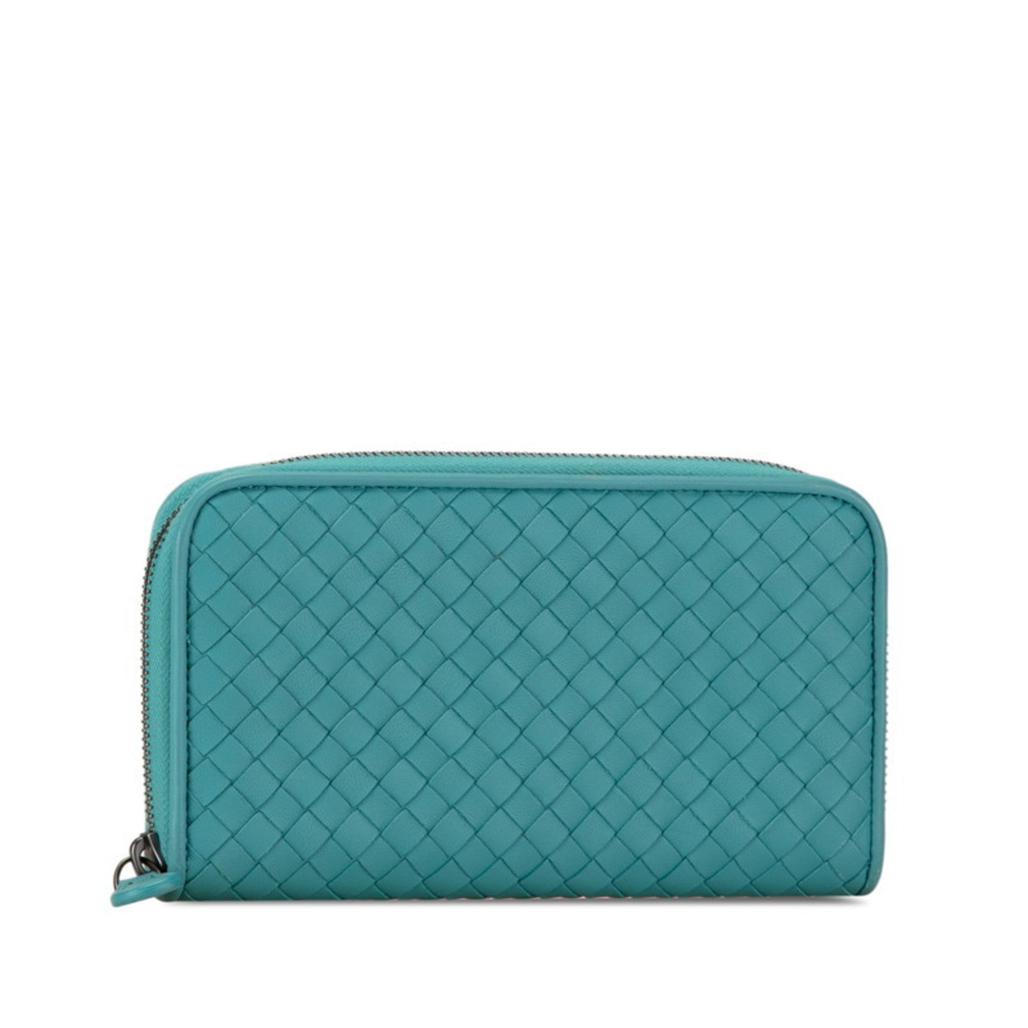 Bottega Veneta Emerald Green Leather Long Wallet (Bi-Fold) (Pre-Owned)