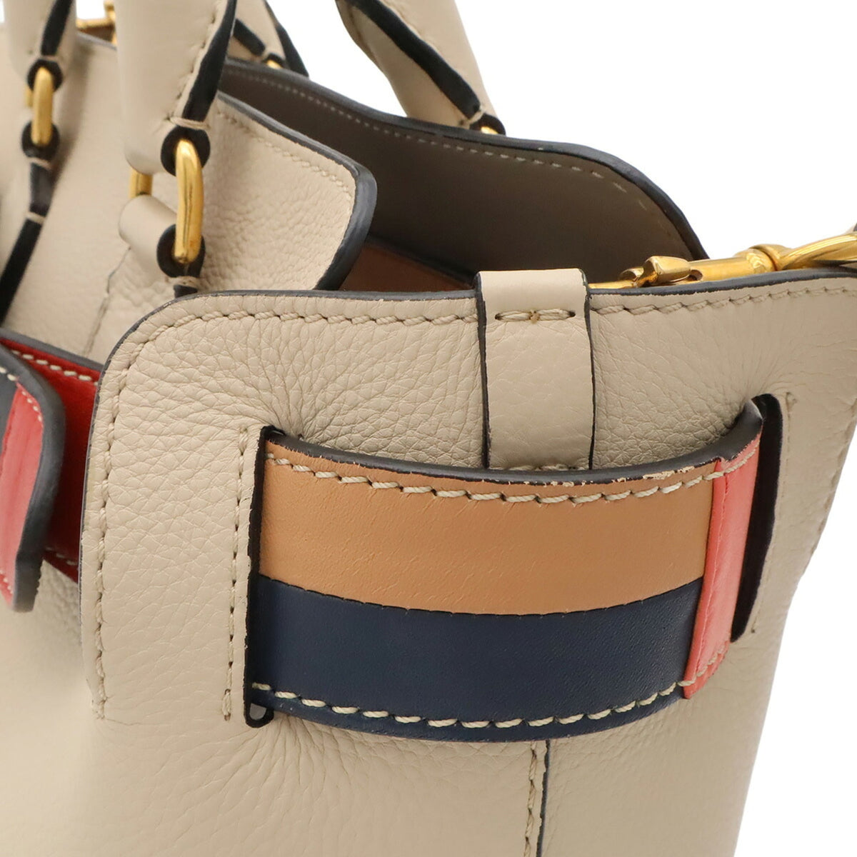 Burberry Beige Brown Multi-Color Leather Handbag Shoulder Bag (Pre-Owned)