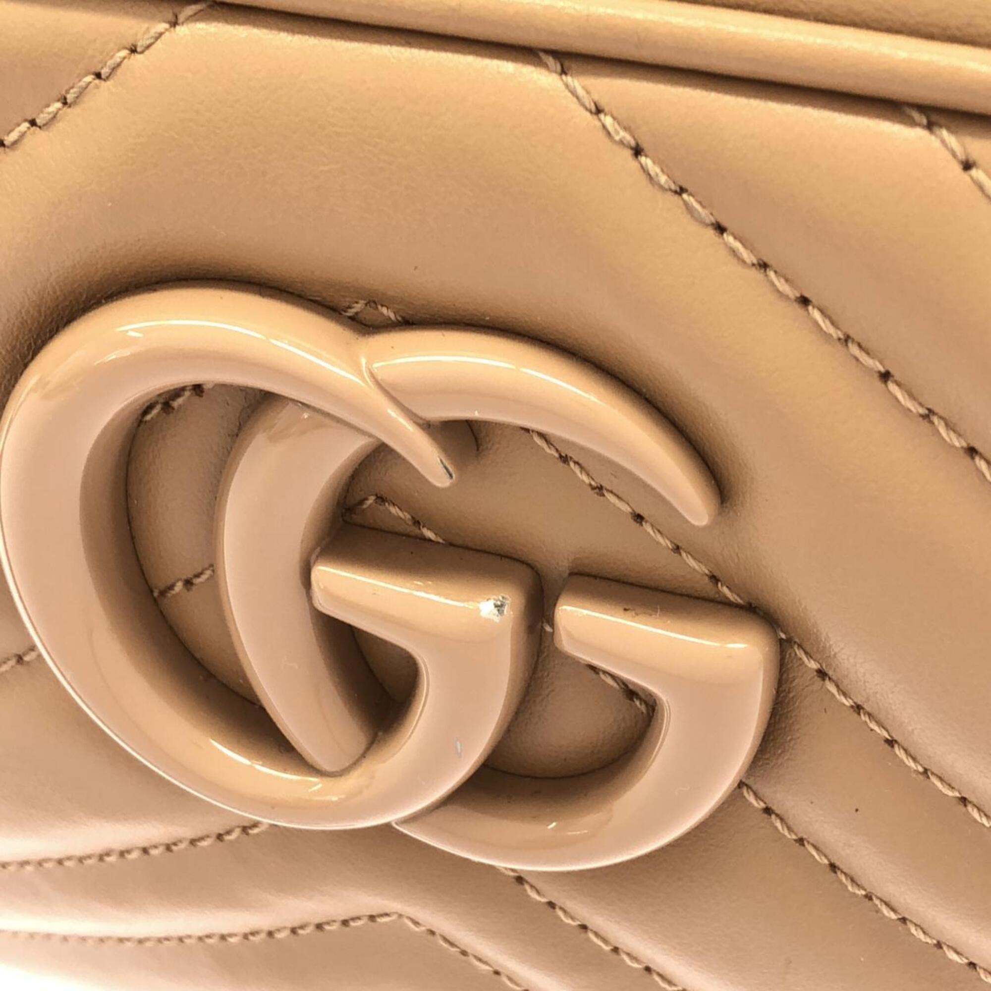 Gucci Beige Quilting Leather Shoulder Bag (Pre-Owned)