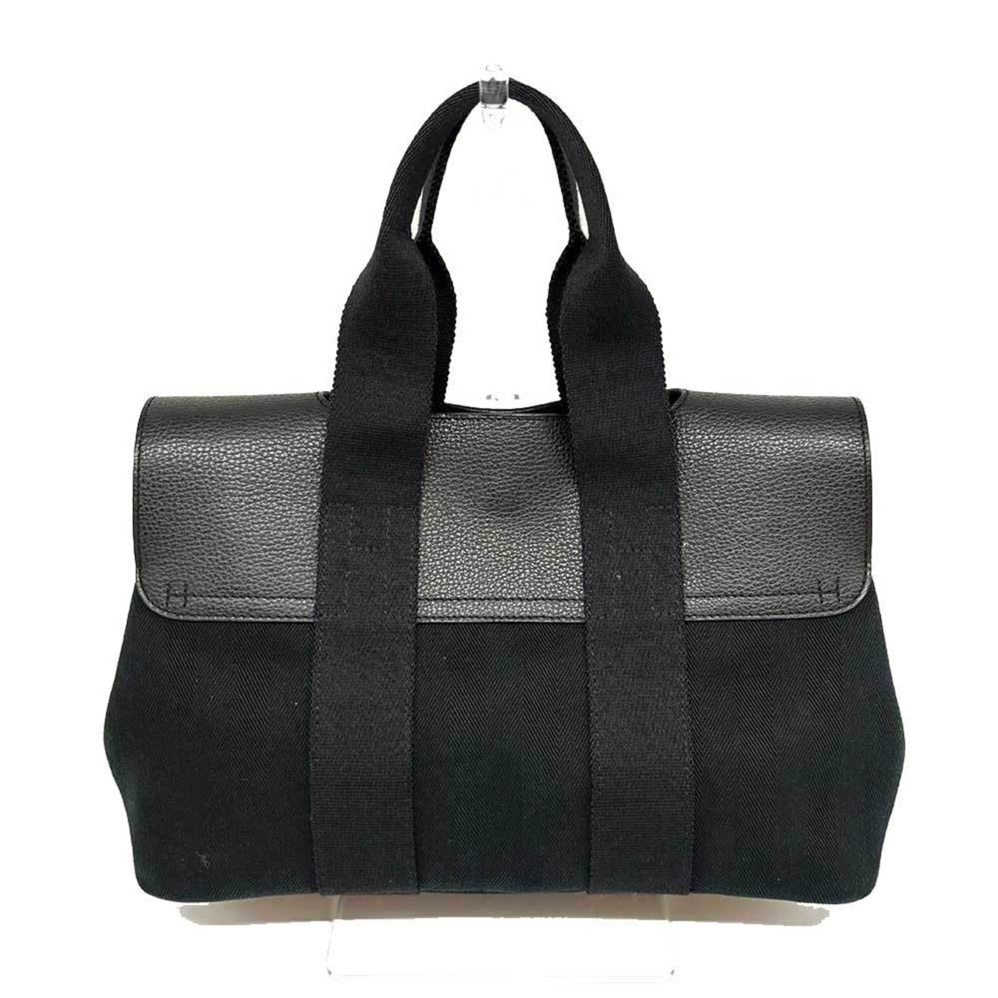 Hermes Noir Toile Chevron Handbag (Pre-Owned)