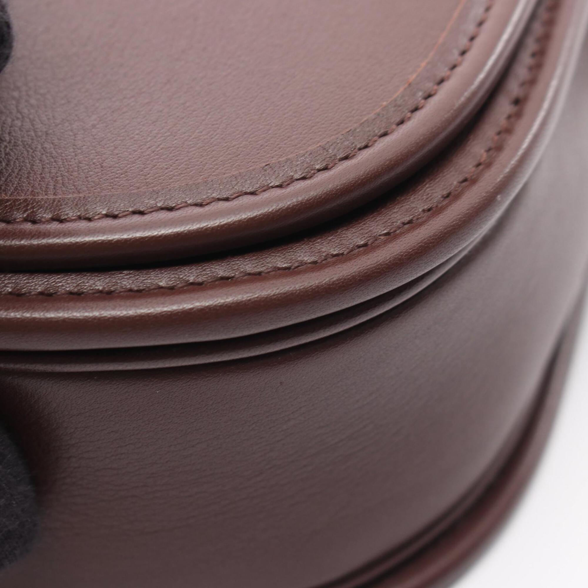 Celine Brown Leather Handbag Shoulder Bag (Pre-Owned)