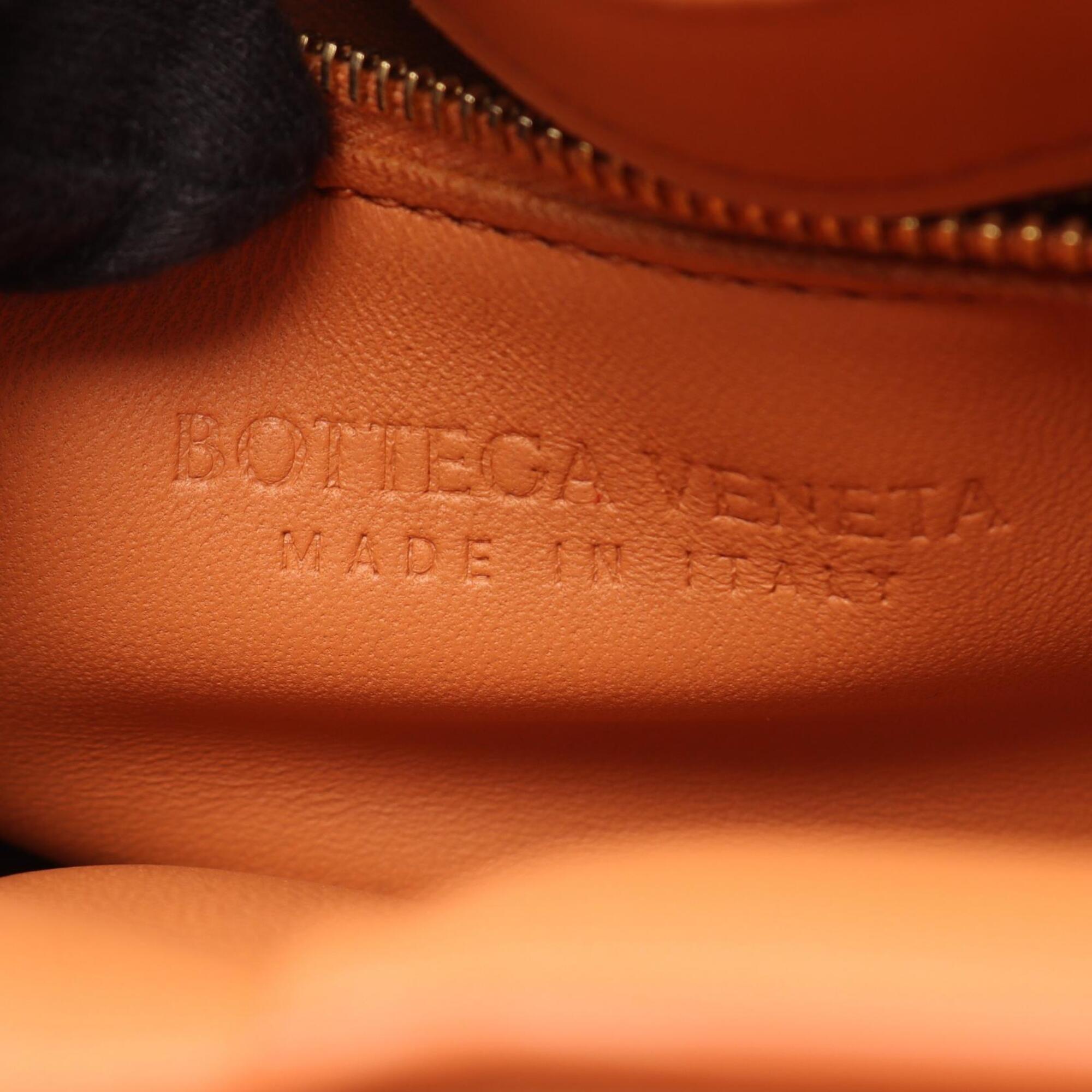 Bottega Veneta Intrecciato Orange Leather Handbag Shoulder Bag (Pre-Owned)