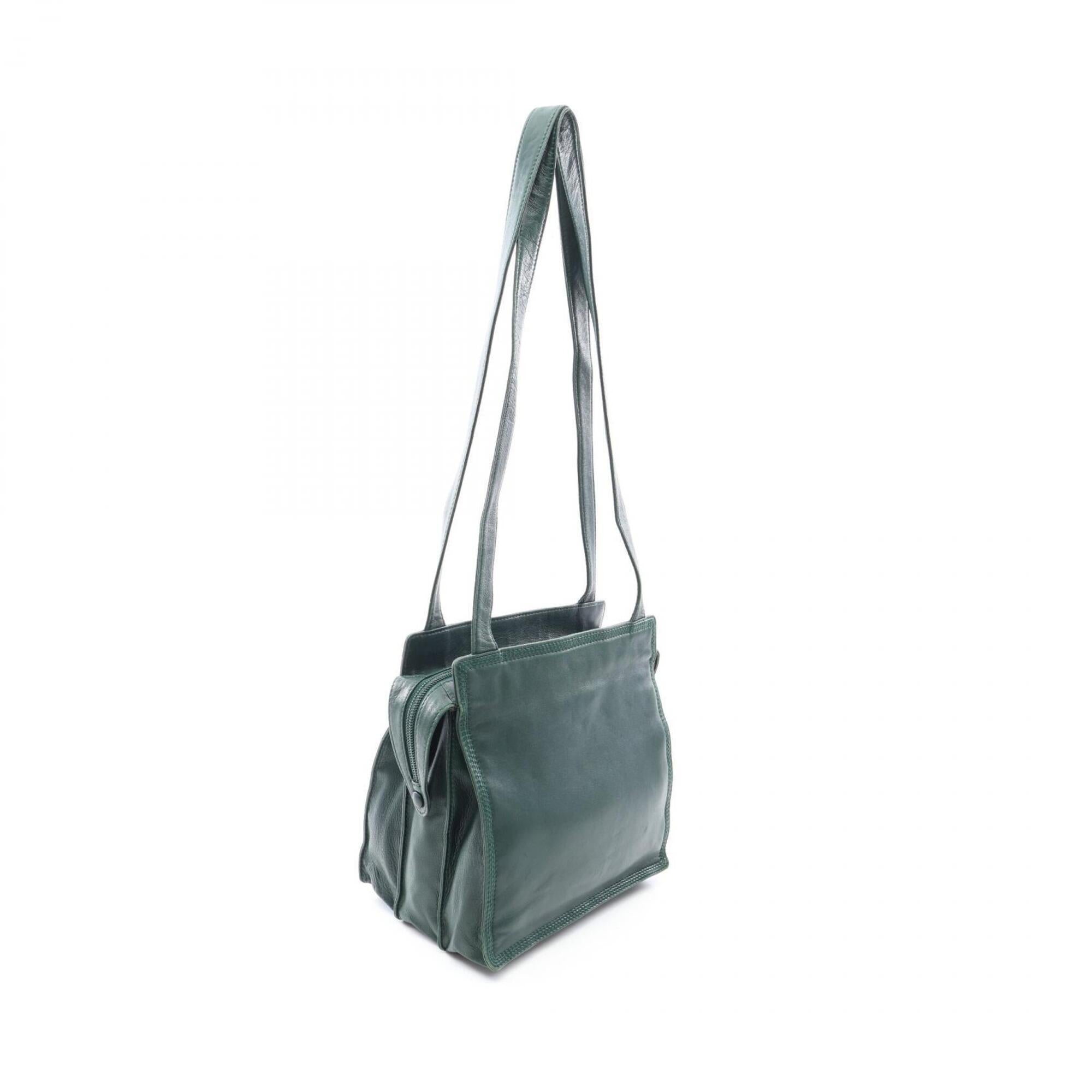 Loewe Green Leather Handbag Tote Bag (Pre-Owned)