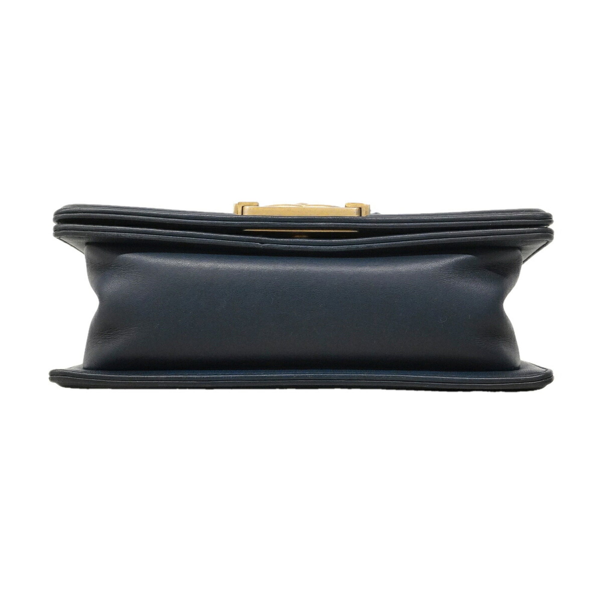 Chanel Navy Leather Shoulder Bag (Pre-Owned)