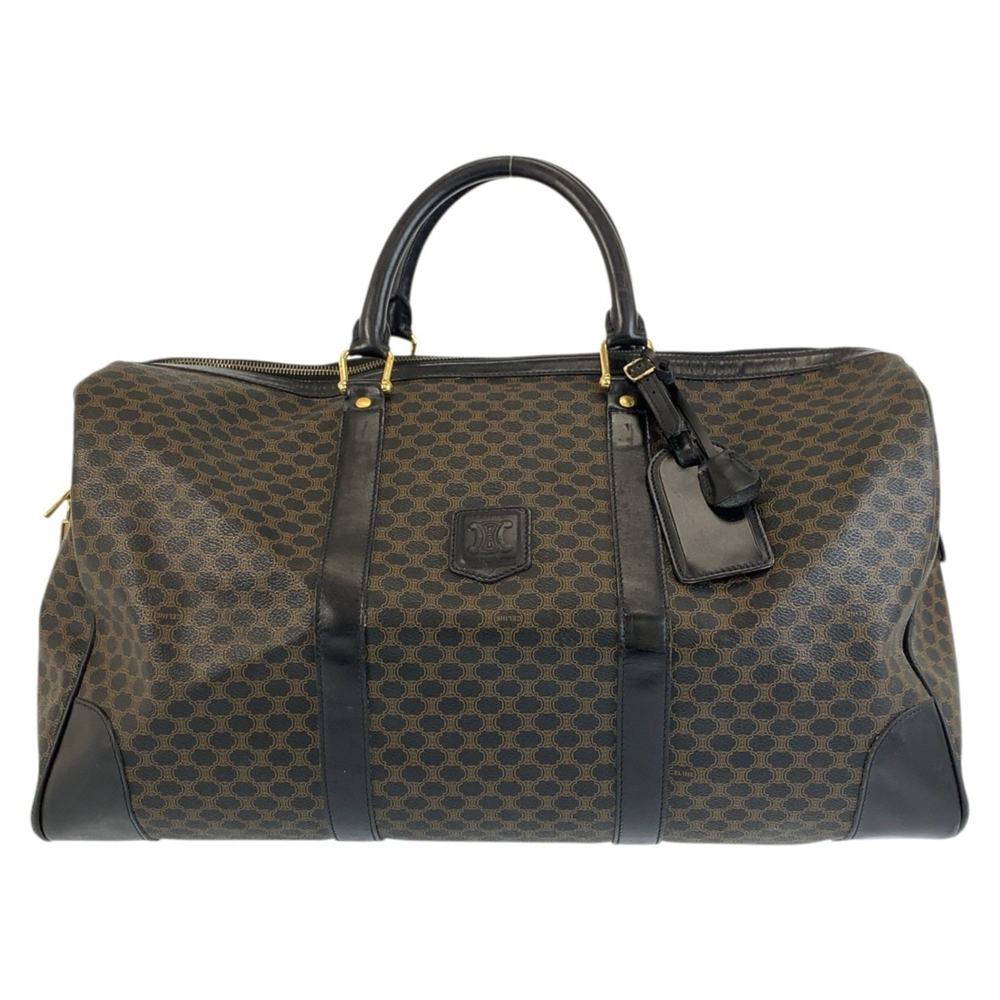 Celine Black Brown Pvc Boston Bag Handbag (Pre-Owned)