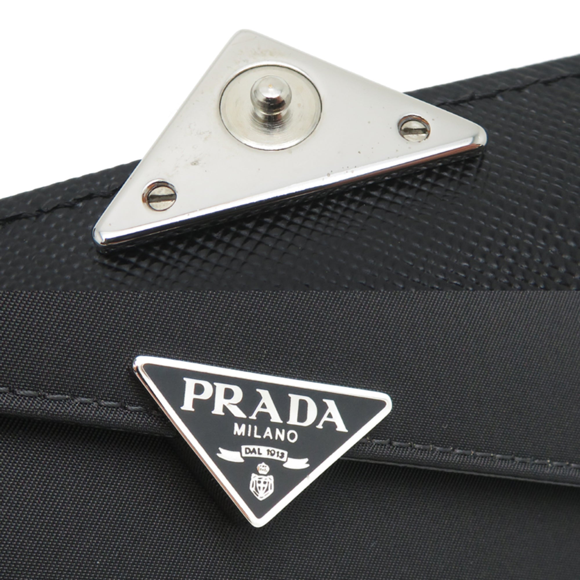 Prada Black Nylon Long Wallet (Bi-Fold) (Pre-Owned)