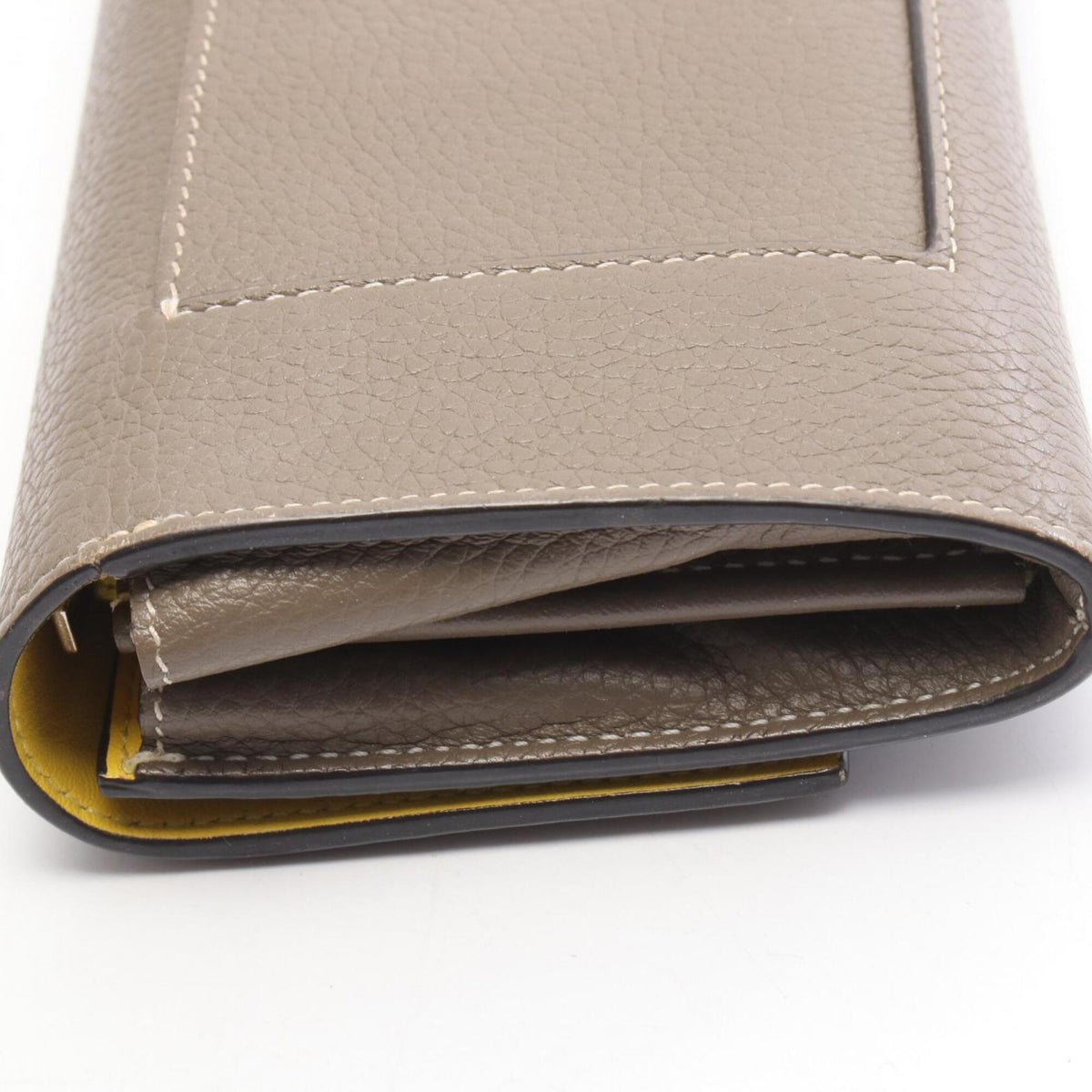 Celine Gray Yellow Leather Long Wallet (Bi-Fold) (Pre-Owned)