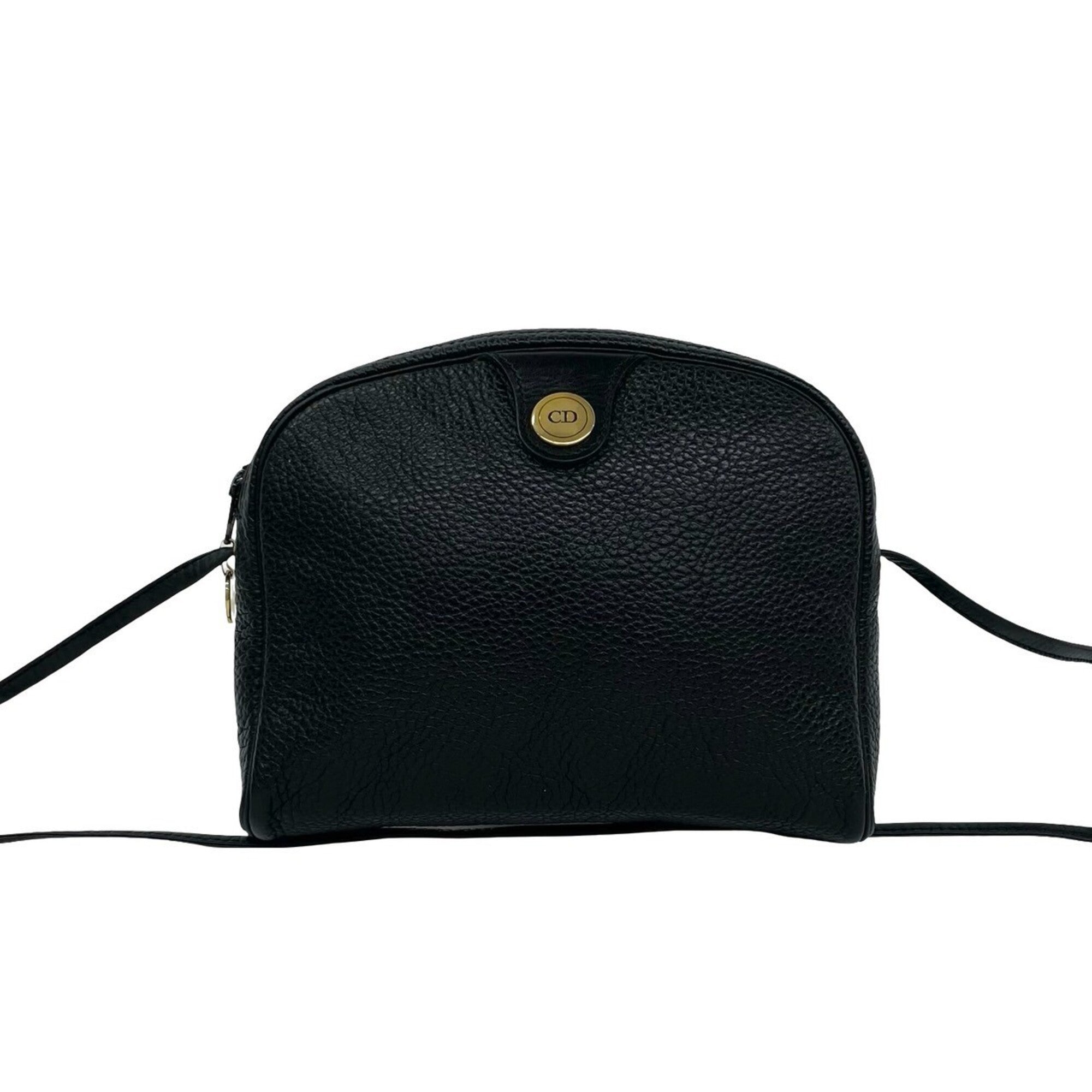 Christian Dior Black Leather Pochette Shoulder Bag (Pre-Owned)