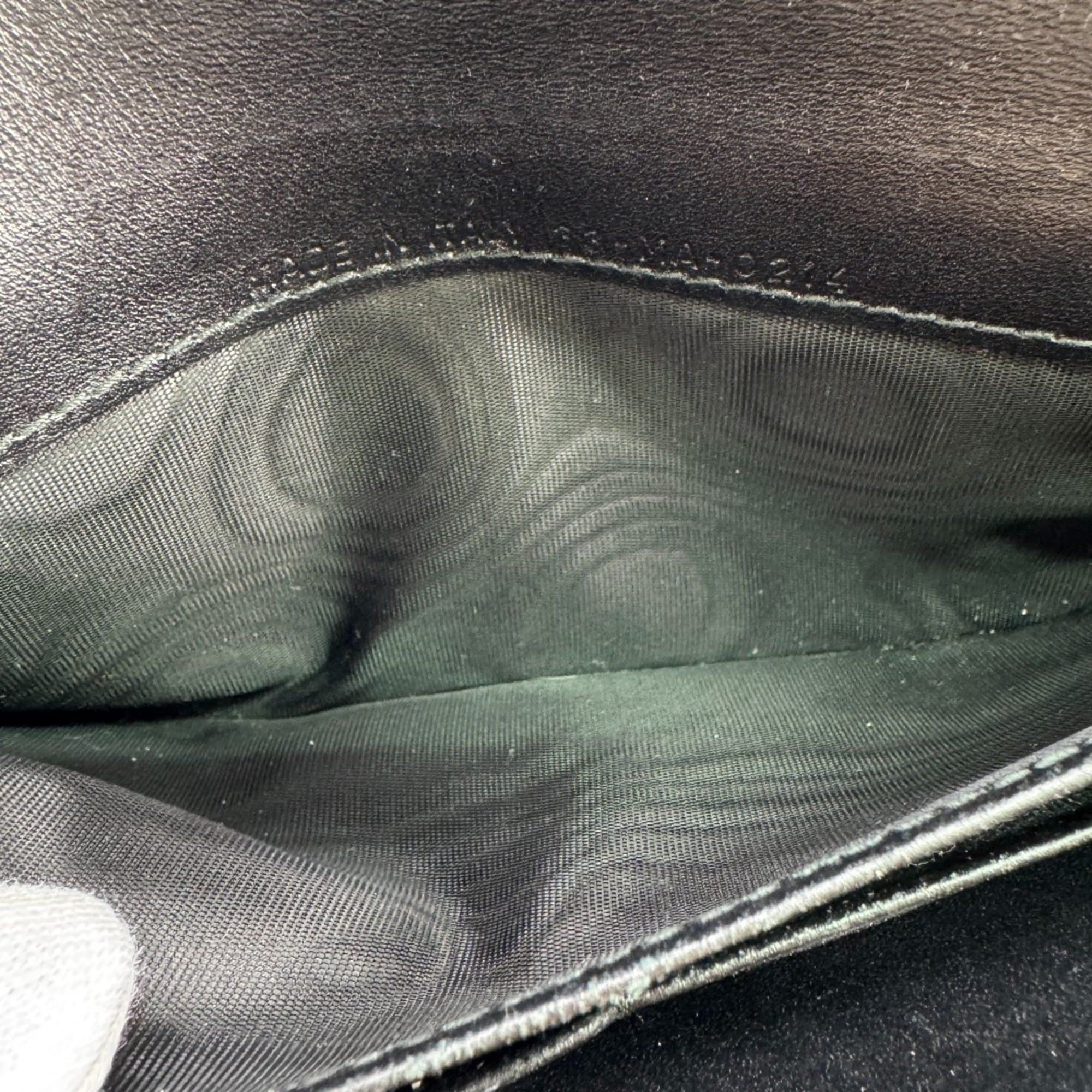 Christian Dior Black Leather Long Wallet (Tri-Fold) (Pre-Owned)