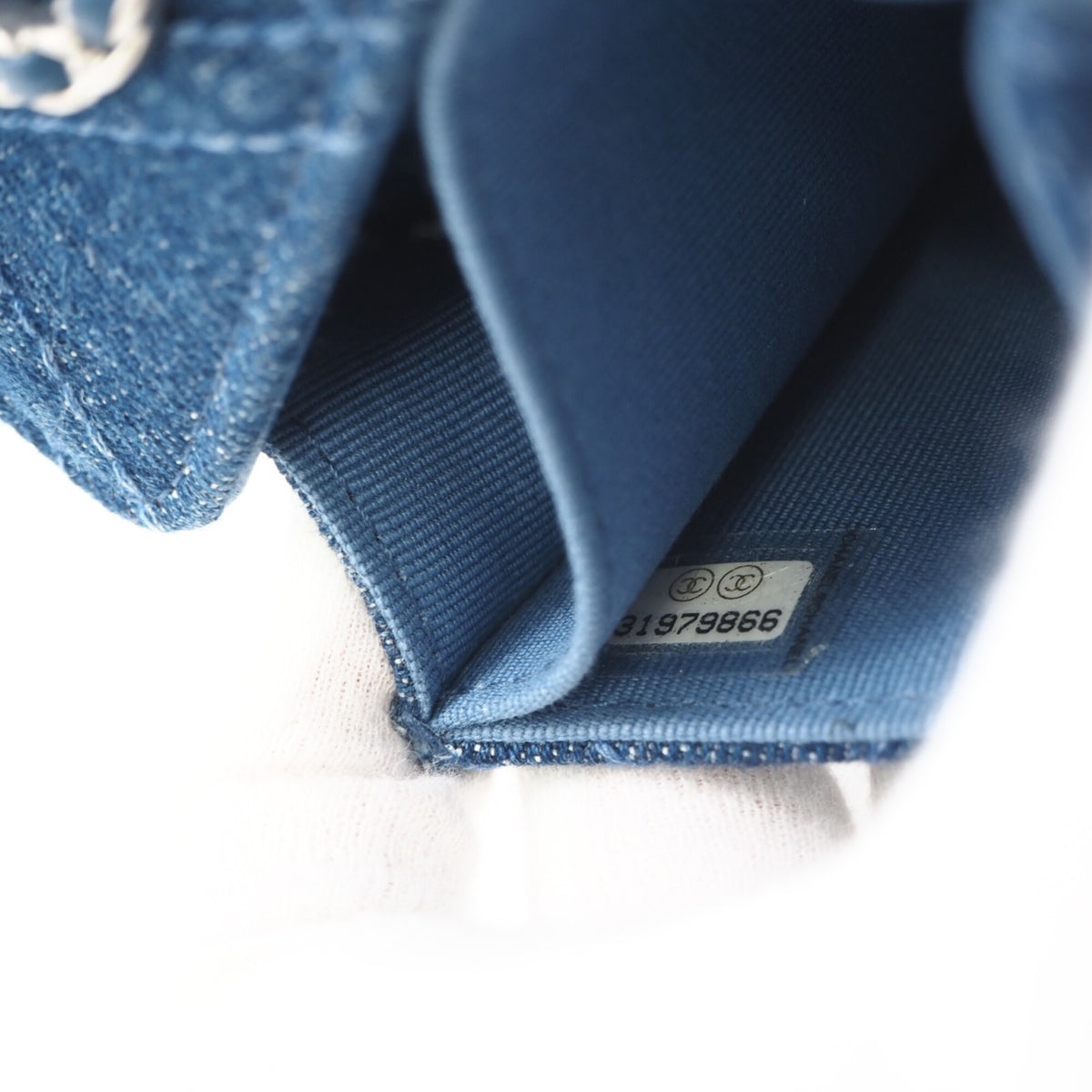 Chanel Denim Blue Denim Leather Shoulder Bag (Pre-Owned)