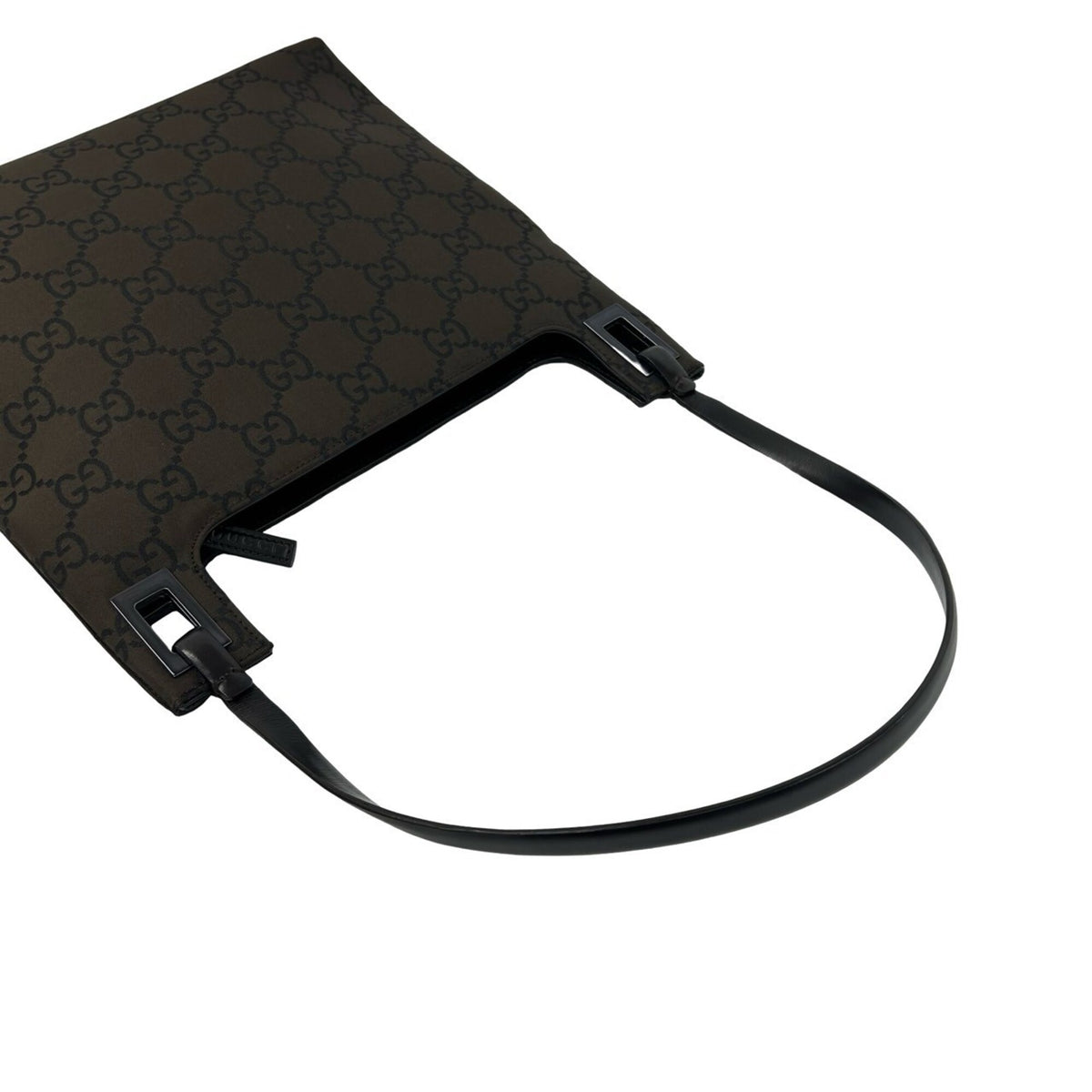 Gucci Brown Canvas Leather Handbag Shoulder Bag Tote Bag (Pre-Owned)