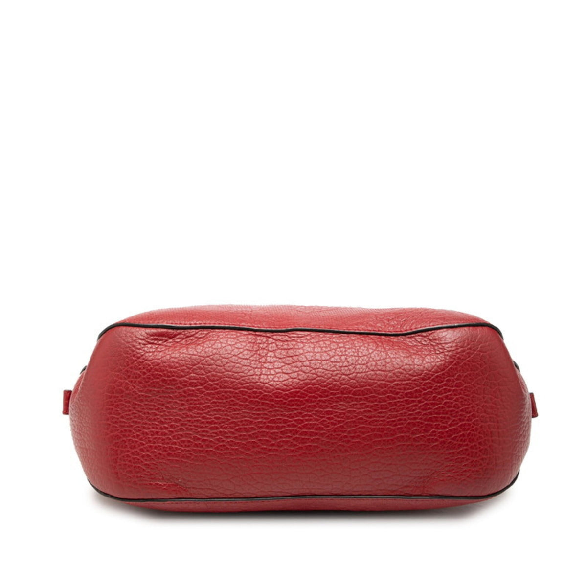 Burberry Red Color Leather Handbag Shoulder Bag (Pre-Owned)