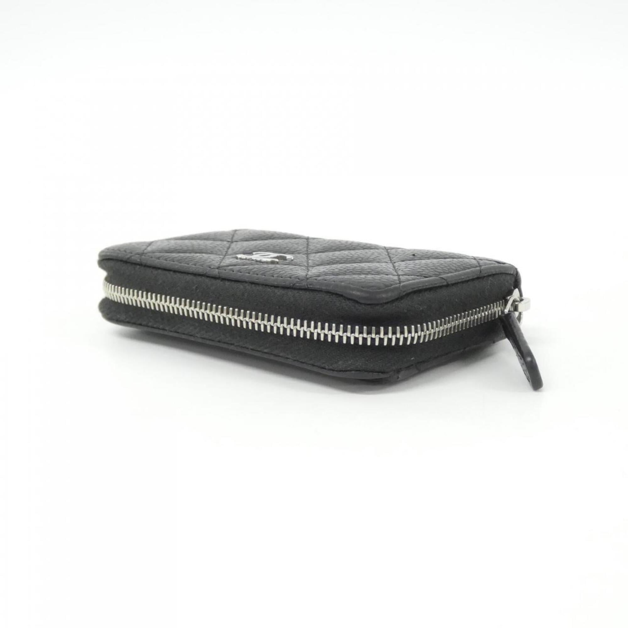 Chanel Black Grained Calfskin Coin Purse/Coin Case (Pre-Owned)