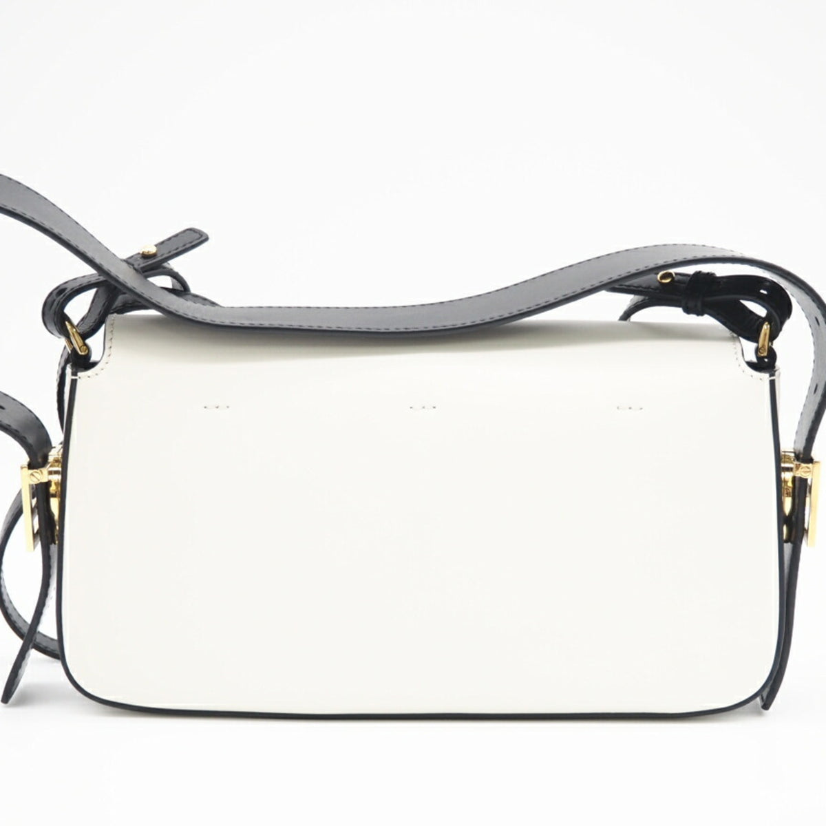 Fendi Black White Leather Shoulder Bag (Pre-Owned)
