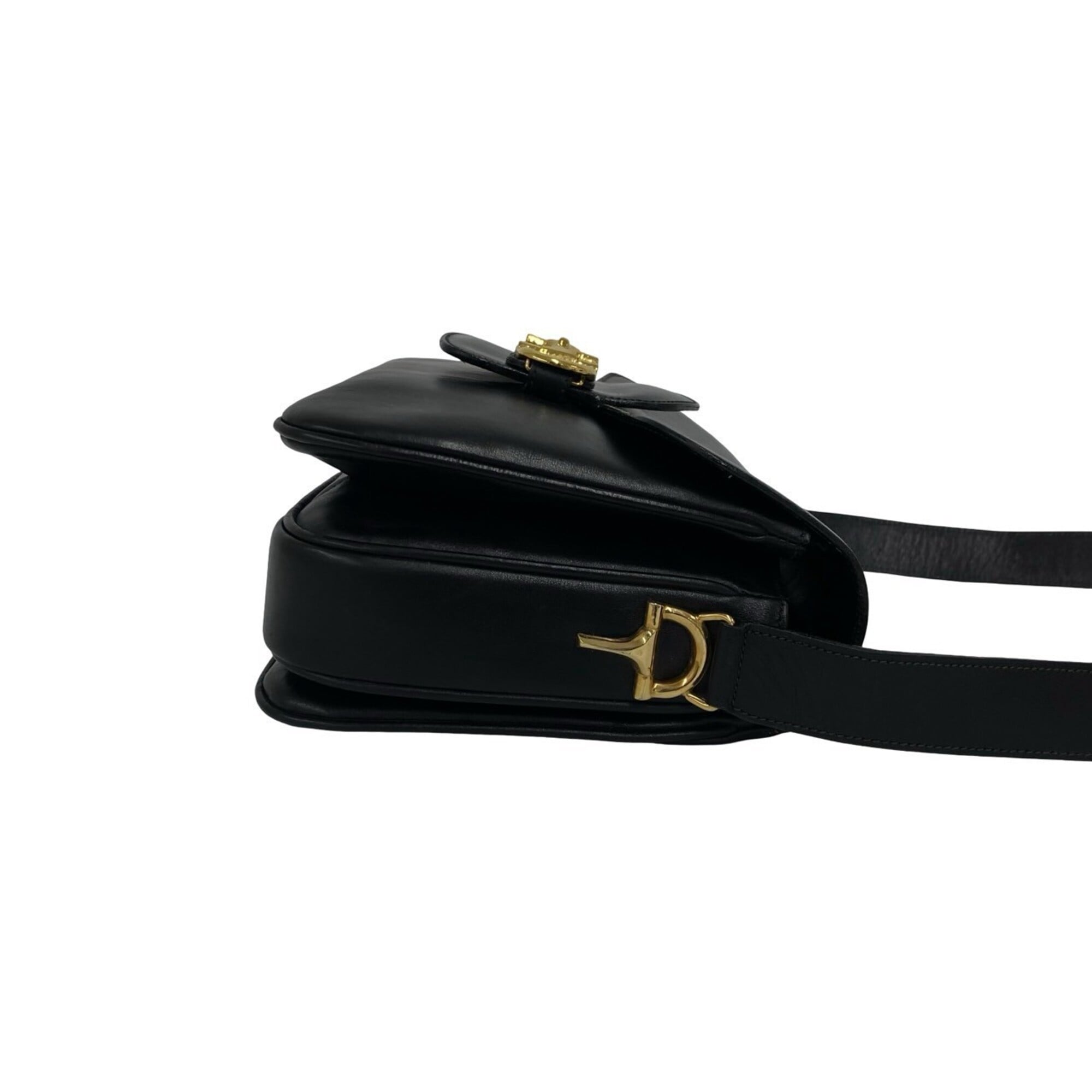 Celine Black Leather Pochette Shoulder Bag (Pre-Owned)