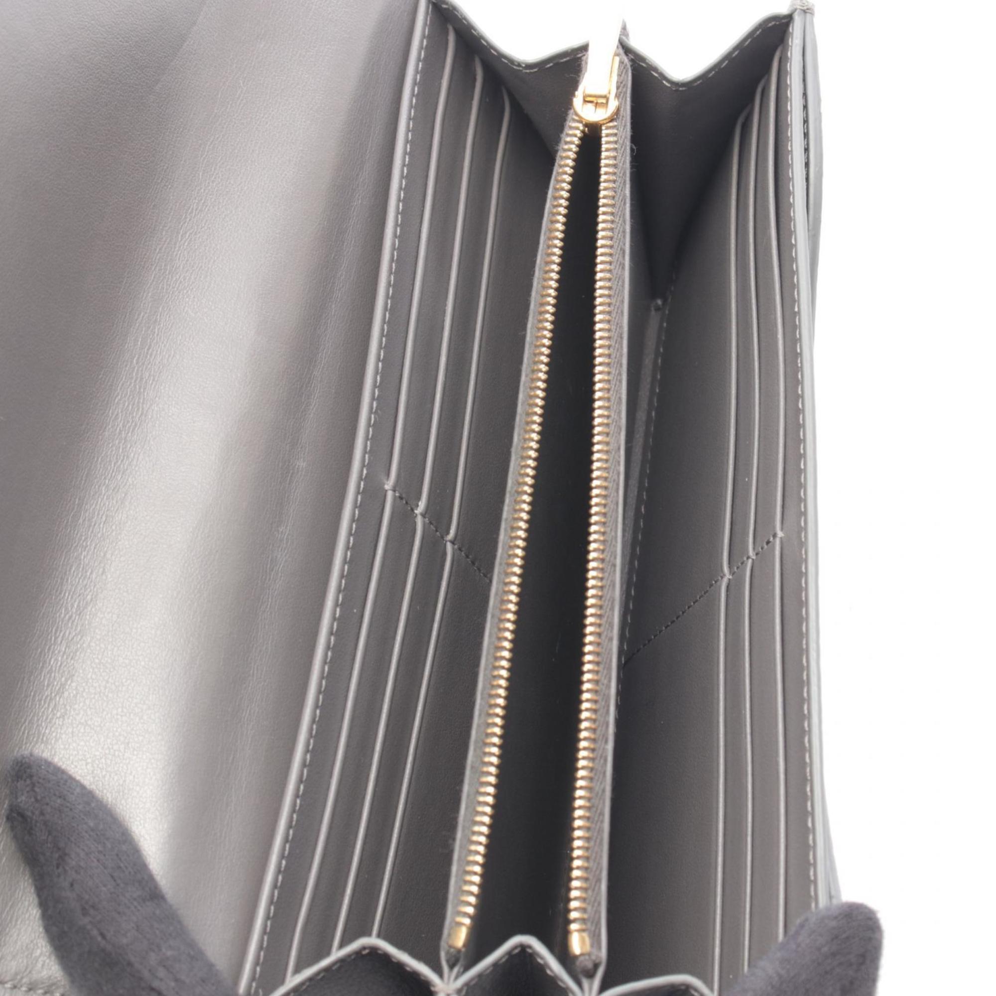 Celine Gray Leather Long Wallet (Bi-Fold) (Pre-Owned)