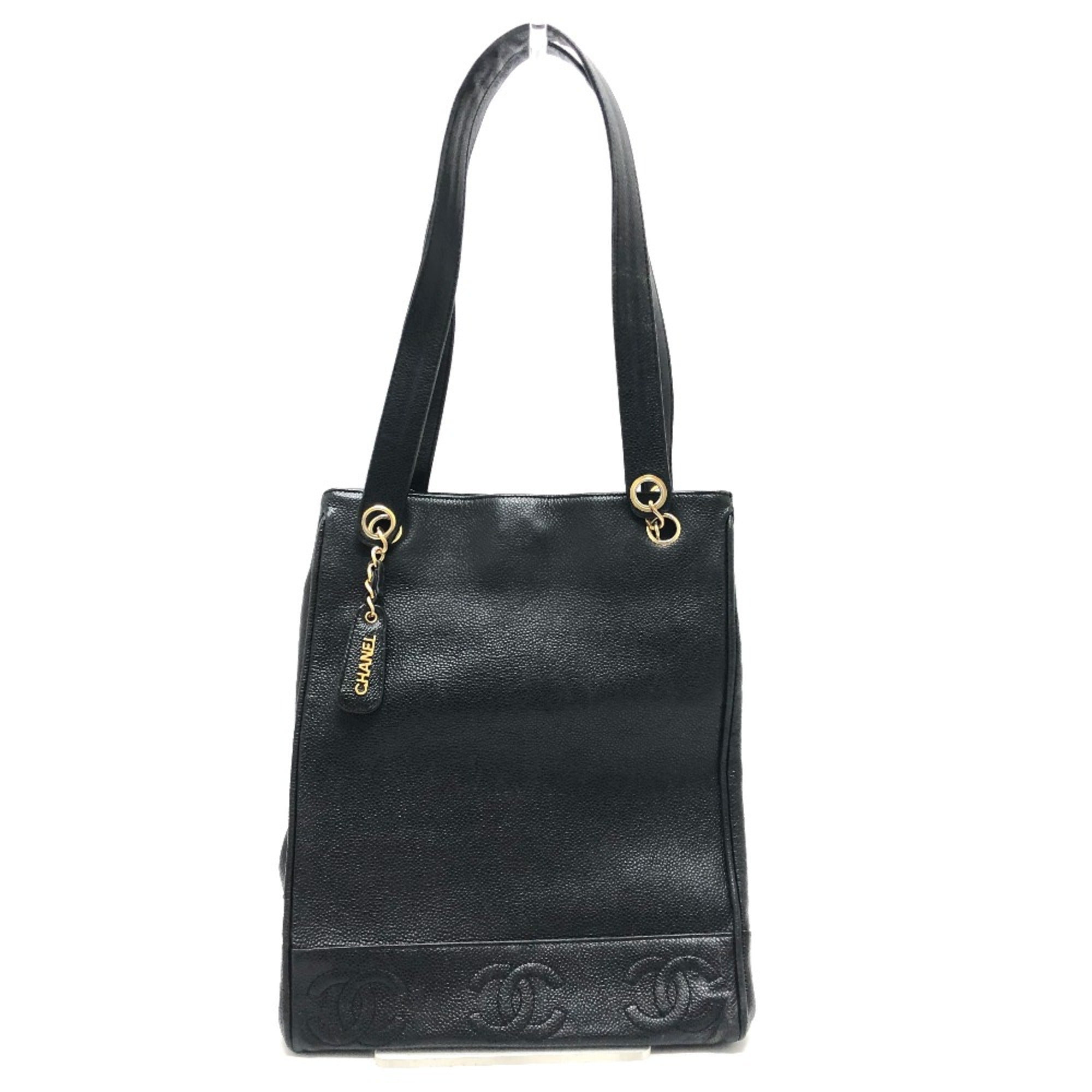 Chanel Black Leather Tote Bag (Pre-Owned)