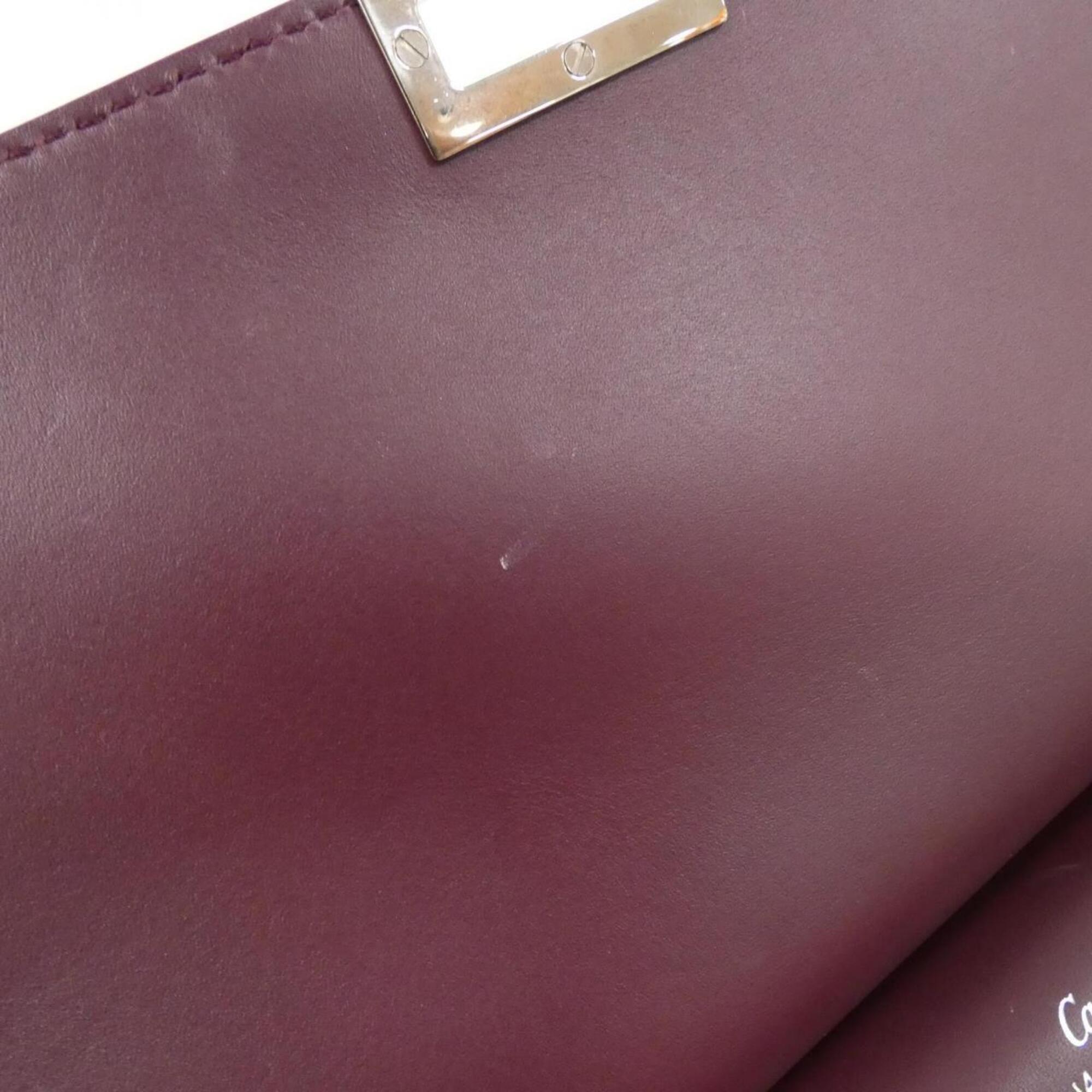 Cartier Bordeaux Leather Handbag (Pre-Owned)