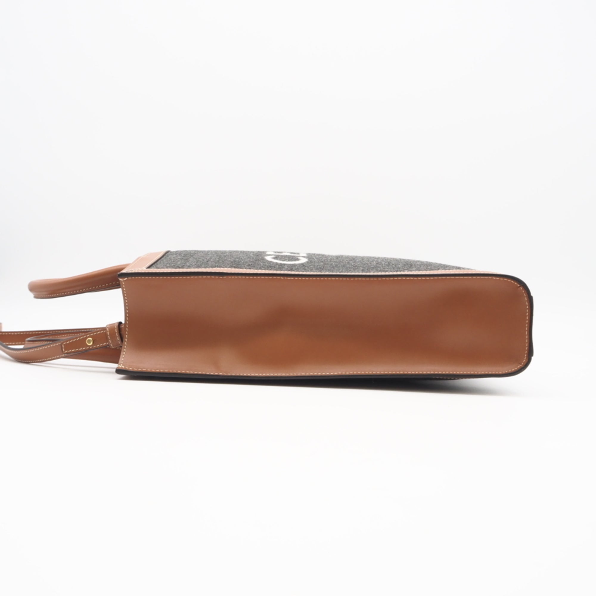 Celine Gray Brown Cotton Leather Handbag (Pre-Owned)