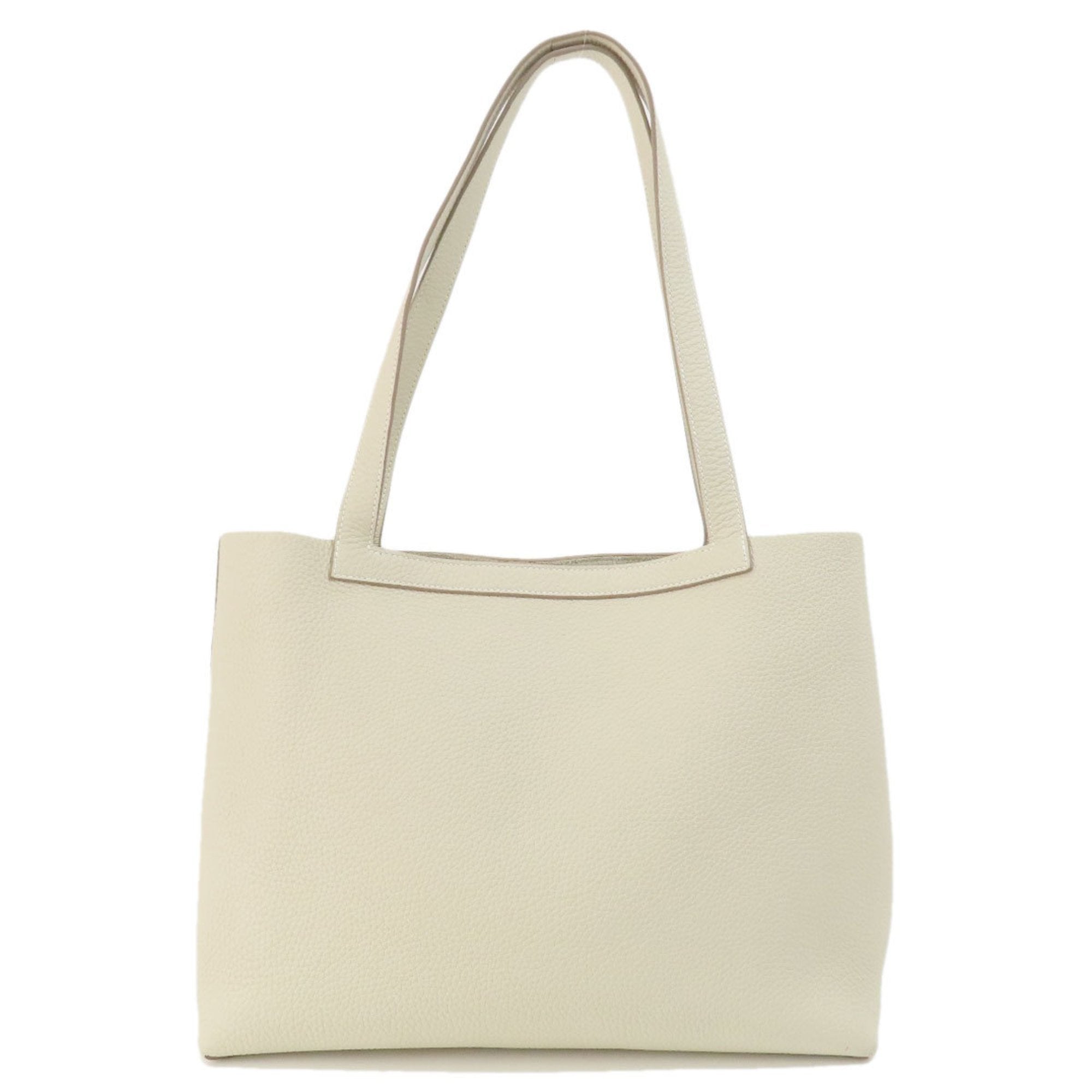 Hermes White Taurillon Clemence Leather Tote Bag (Pre-Owned)