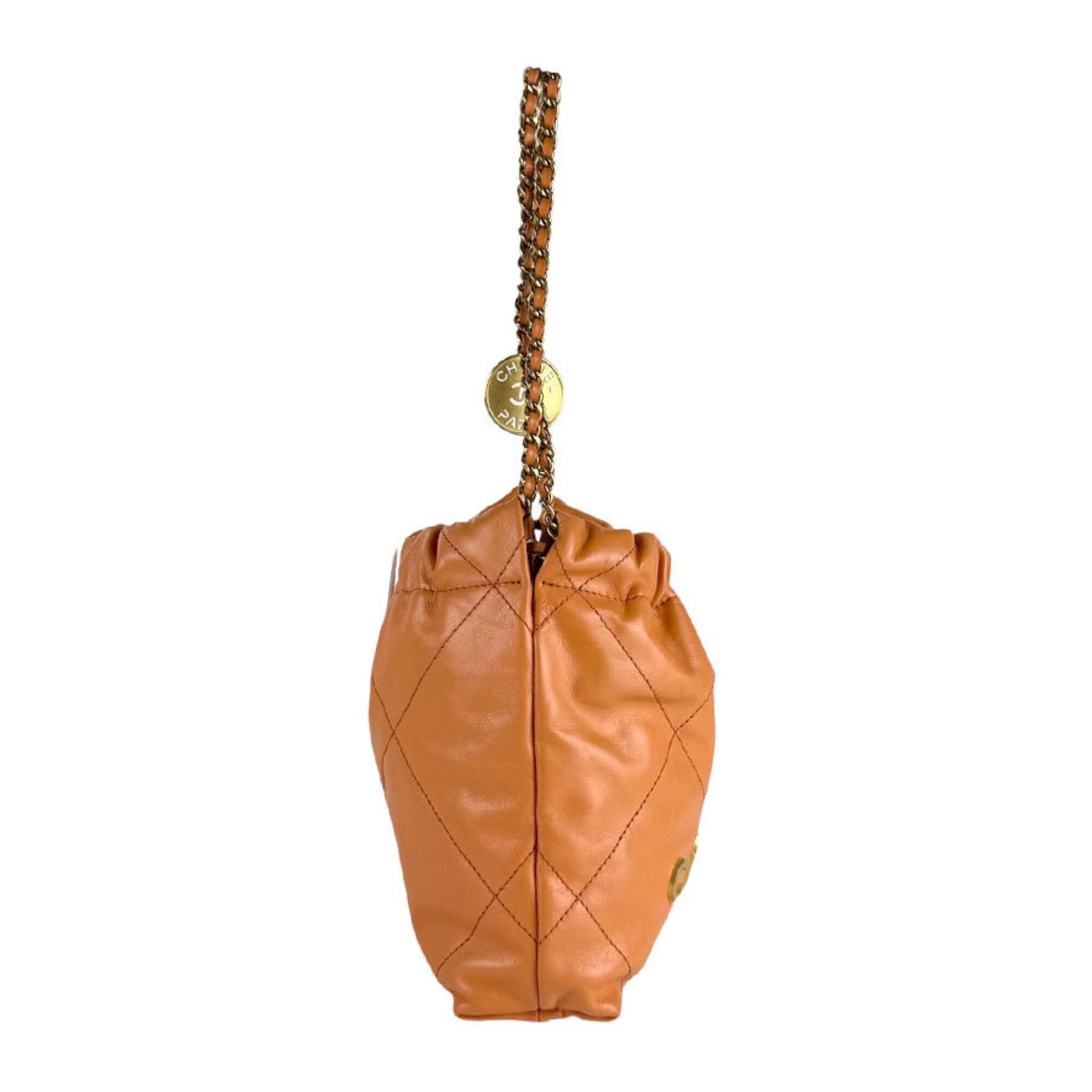Chanel Orange Leather Shoulder Bag (Pre-Owned)