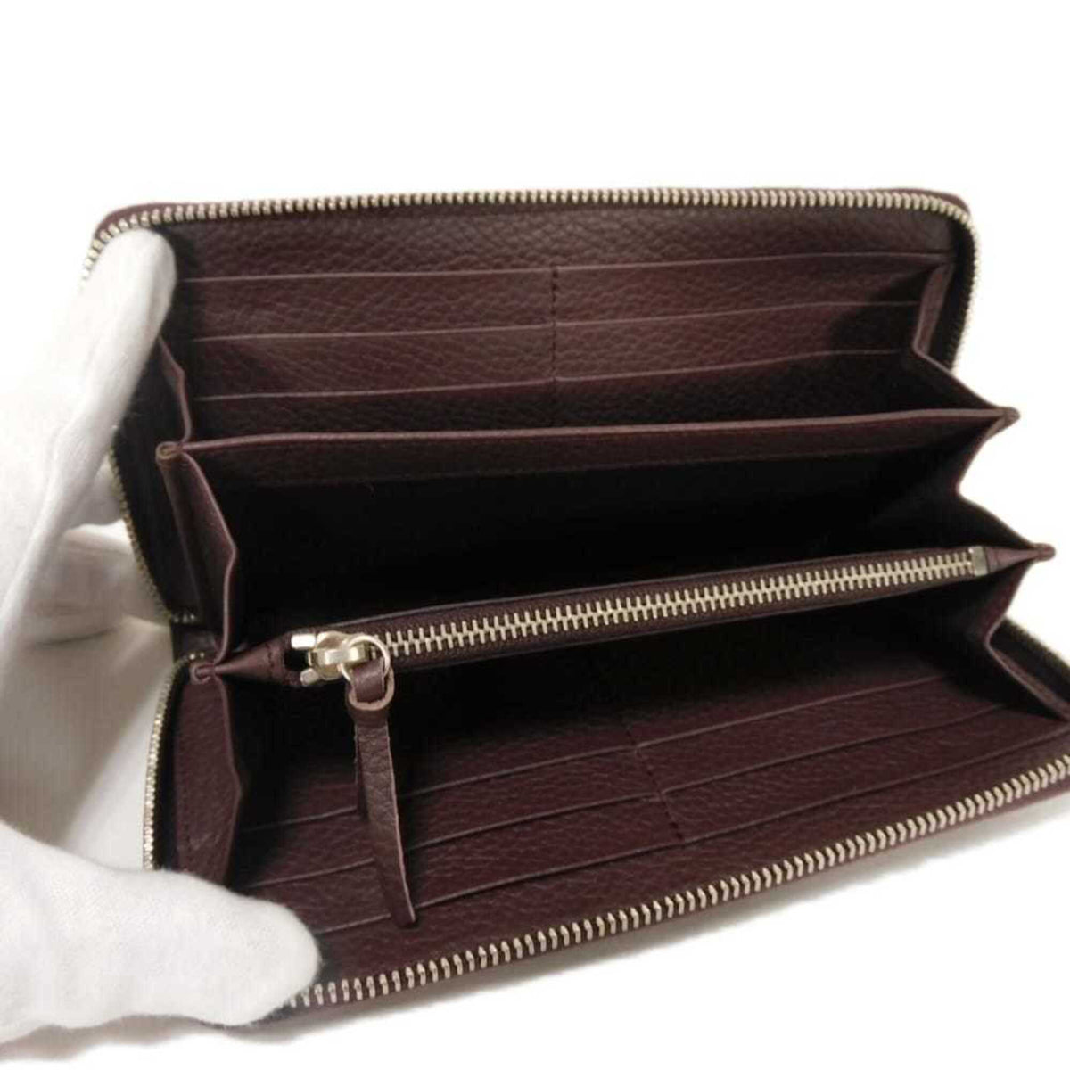 Balenciaga Bordeaux Leather Long Wallet (Bi-Fold) (Pre-Owned)
