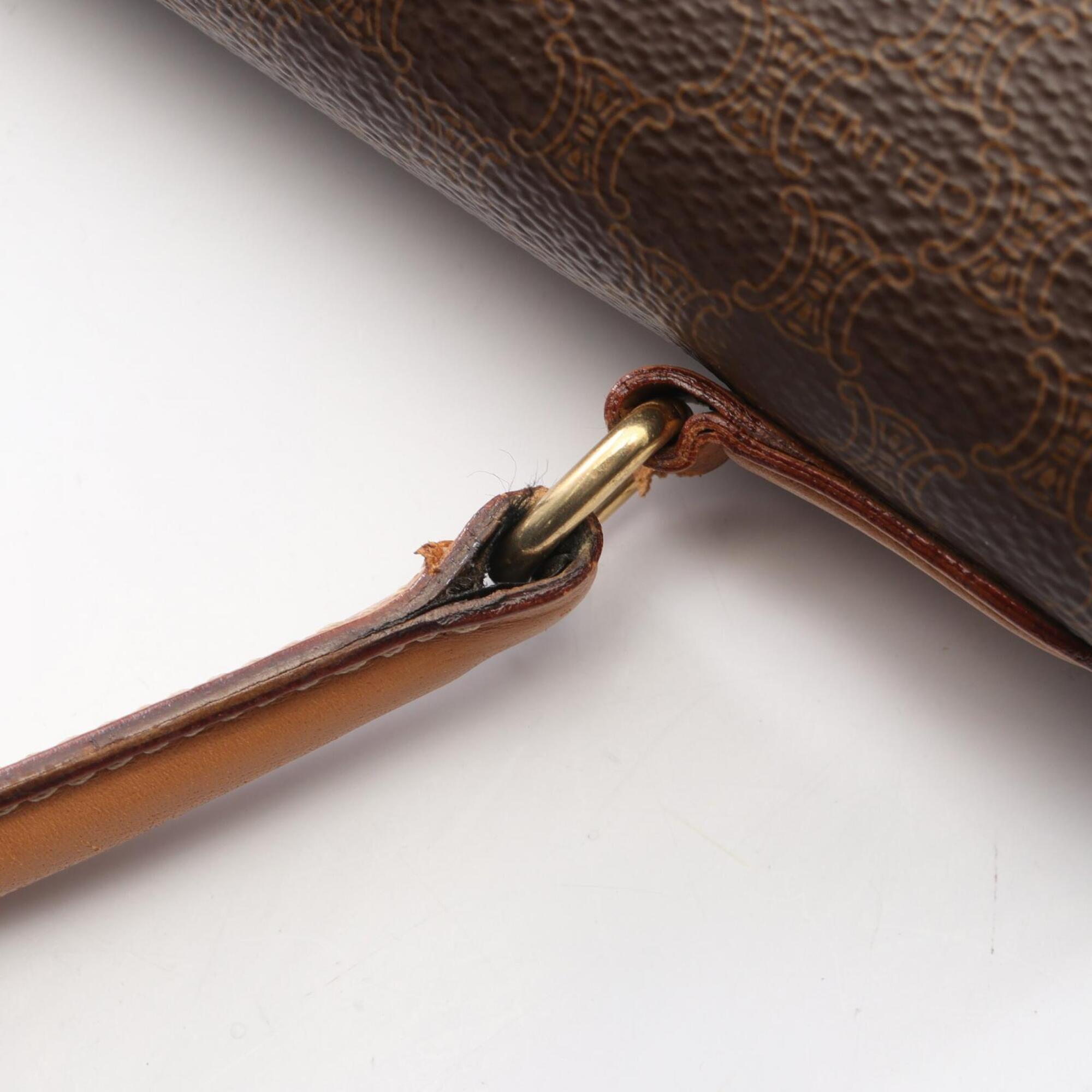 Celine Brown Coated Canvas Leather Handbag (Pre-Owned)