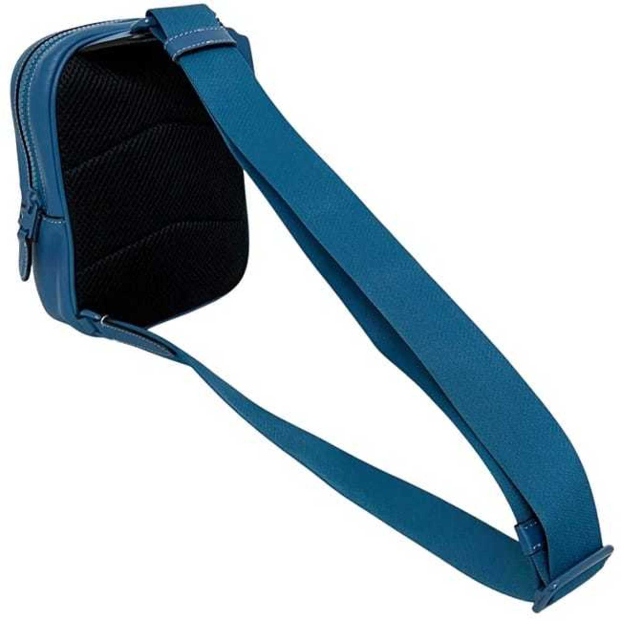 Coach Signature Blue Leather Shoulder Bag Sling Bag (Pre-Owned)