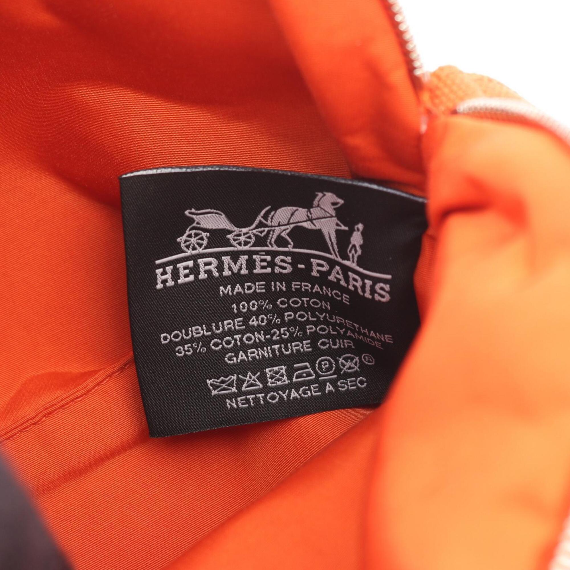 Hermes Orange Canvas Handbag Pouch (Pre-Owned)