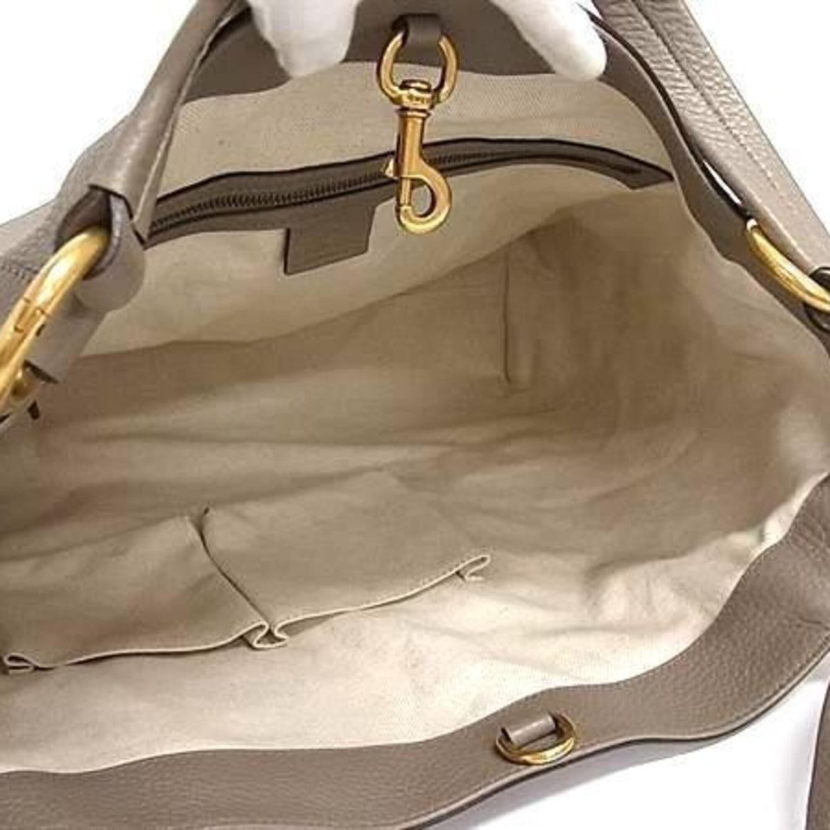 Gucci Grayish Leather Tote Bag (Pre-Owned)
