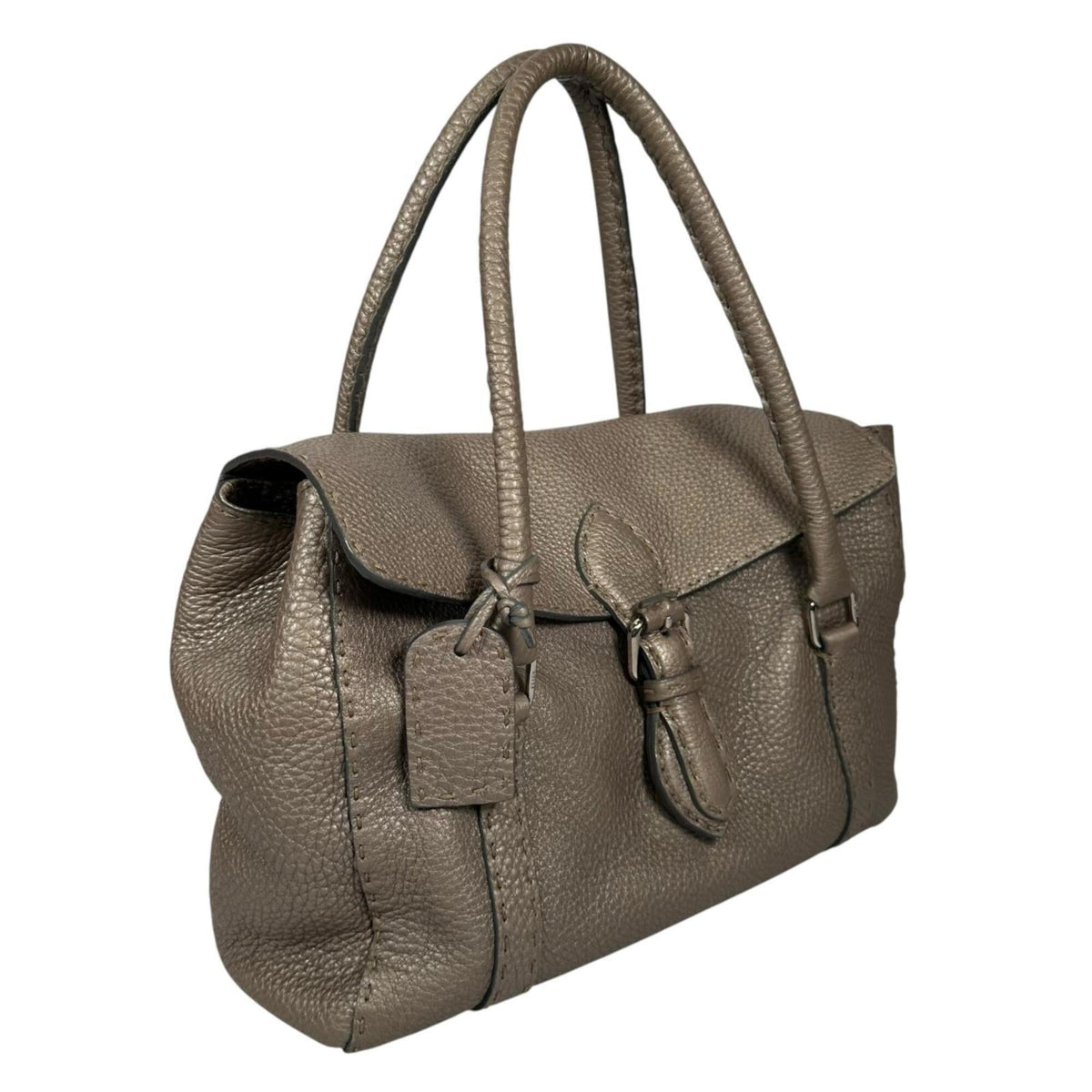 Fendi Metallic Beige Leather Handbag (Pre-Owned)