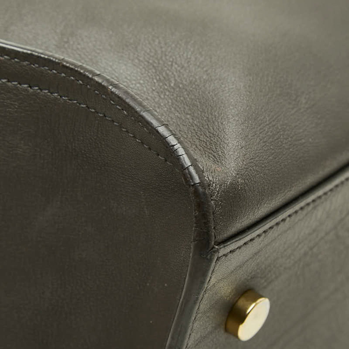 Saint Laurent Dark Brown Leather Handbag Shoulder Bag (Pre-Owned)