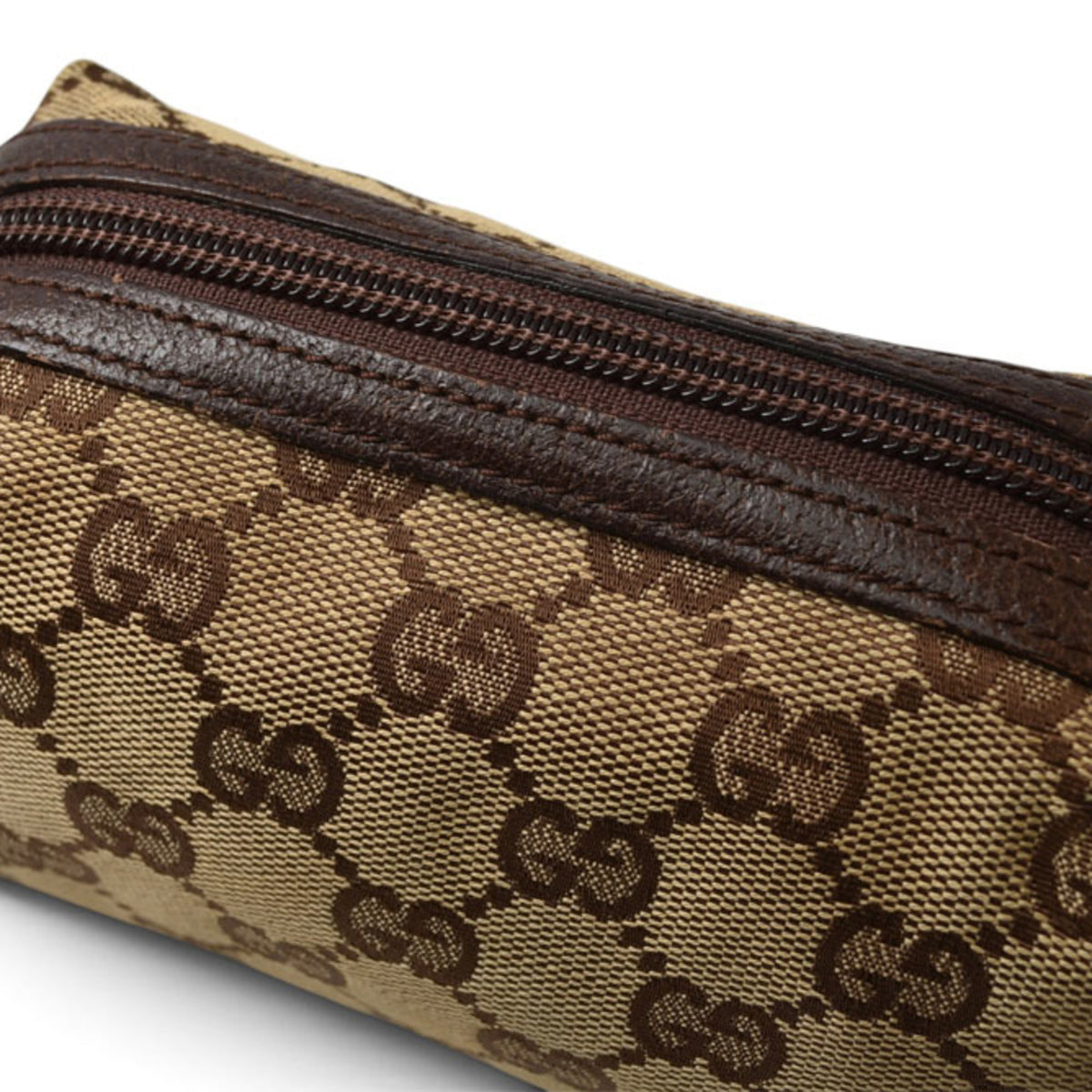 Gucci Beige Brown Gg Canvas Pouch (Pre-Owned)