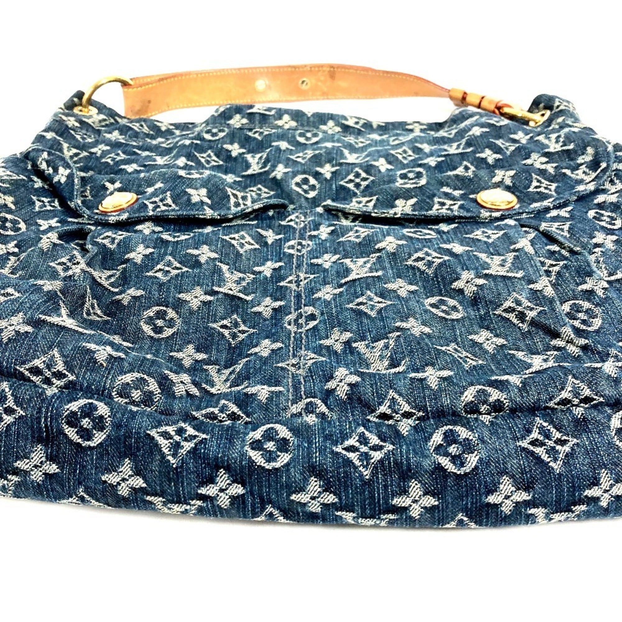 Louis Vuitton Monogram Denim Blue Monogram Denim Shoulder Bag Tote Bag (Pre-Owned)
