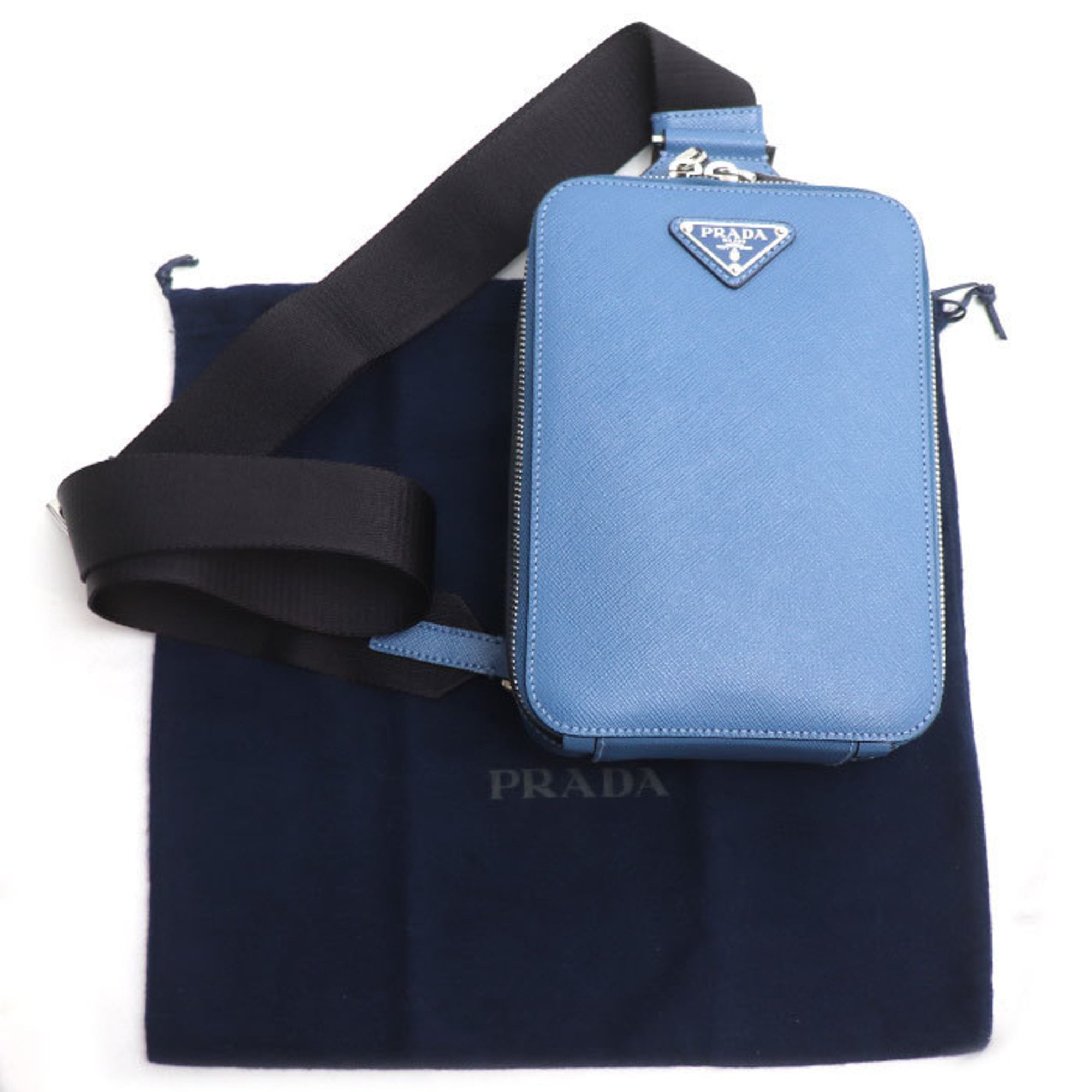 Prada Blue Leather Sling Bag (Pre-Owned)