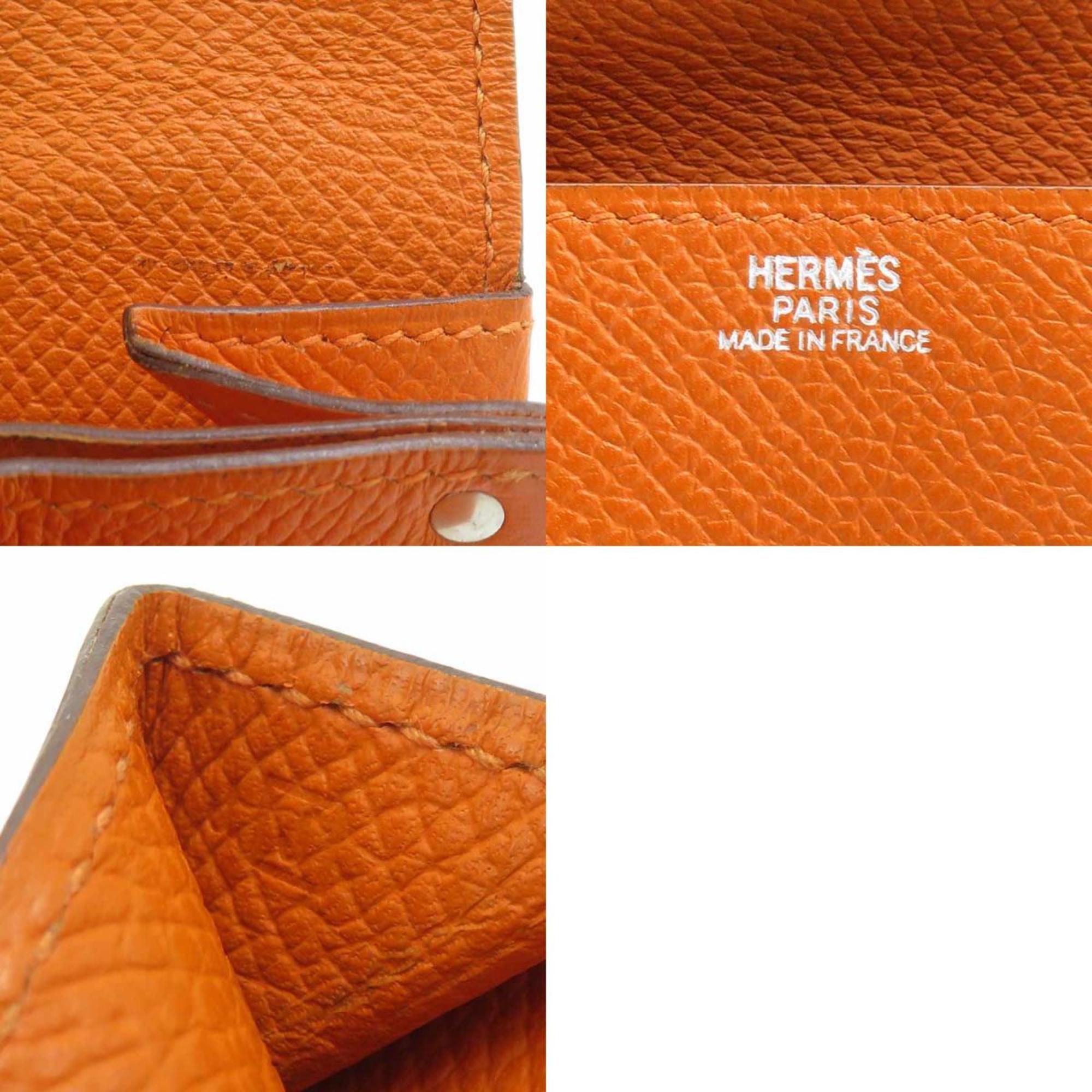 Hermes Orange Epsom Leather Coin Purse/Coin Case (Pre-Owned)