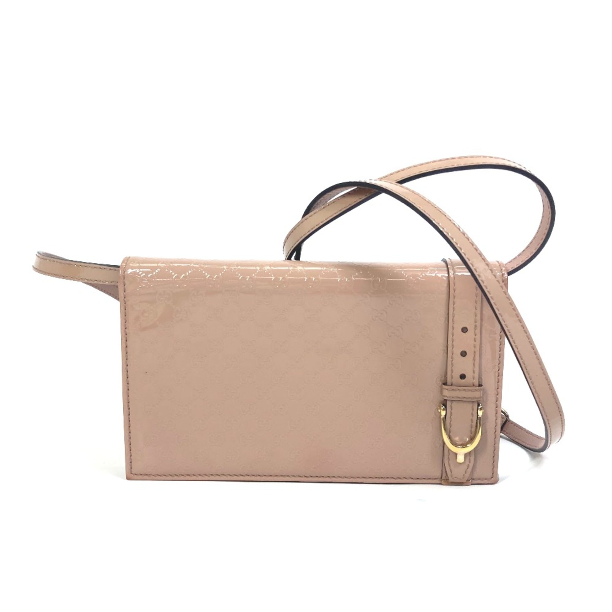 Gucci Beige Patent Leather Shoulder Bag (Pre-Owned)