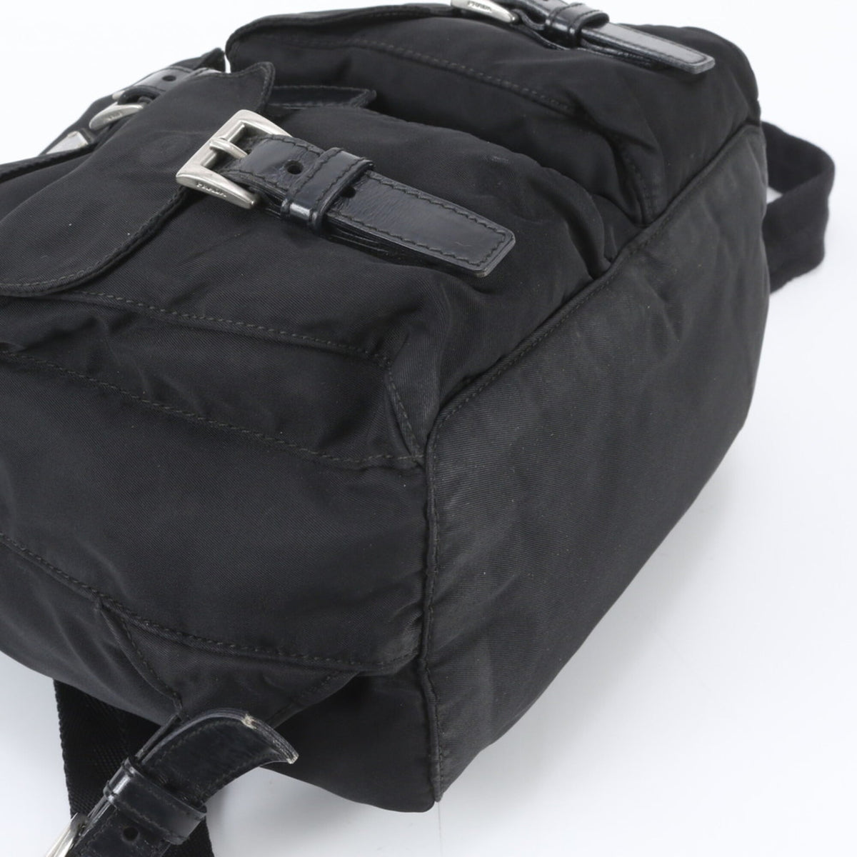 Prada Black Leather Nylon Backpack (Pre-Owned)